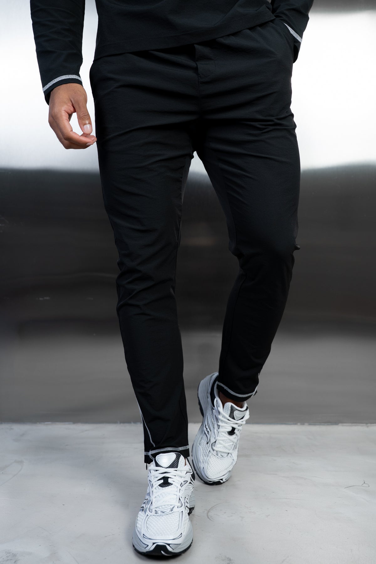 Contrast Stitch Technical Pant - Black