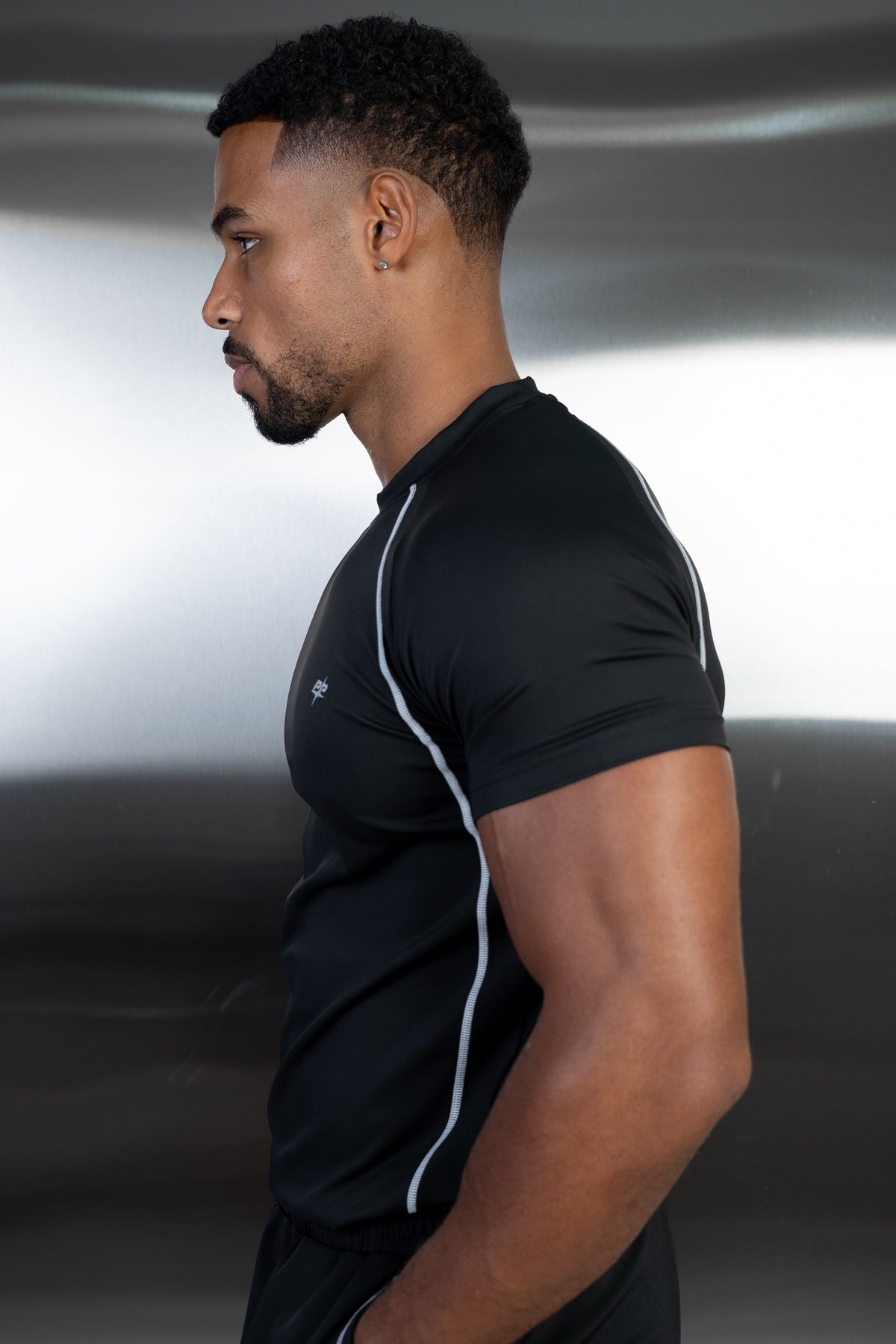 Contrast Stitch Training T-Shirt - Black