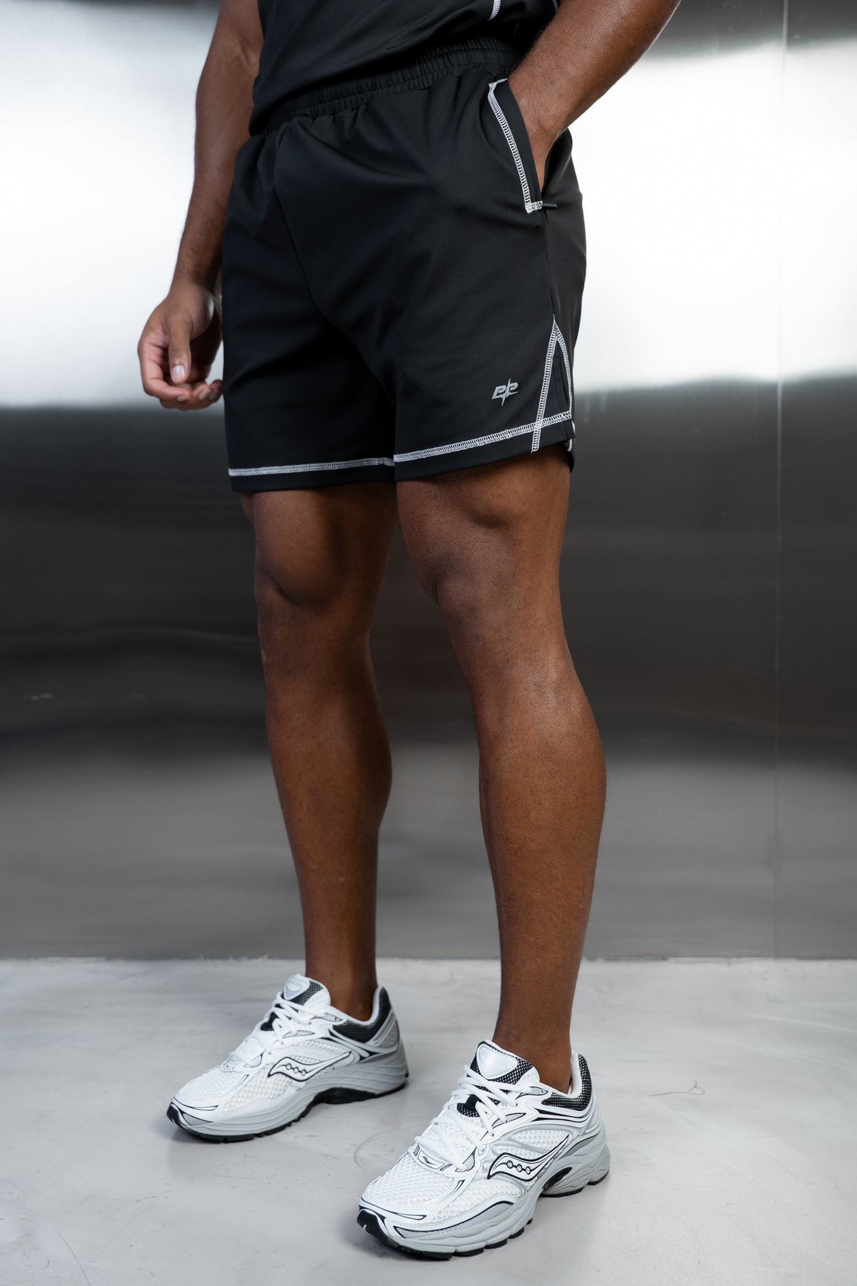 Contrast Stitch Training Short - Black