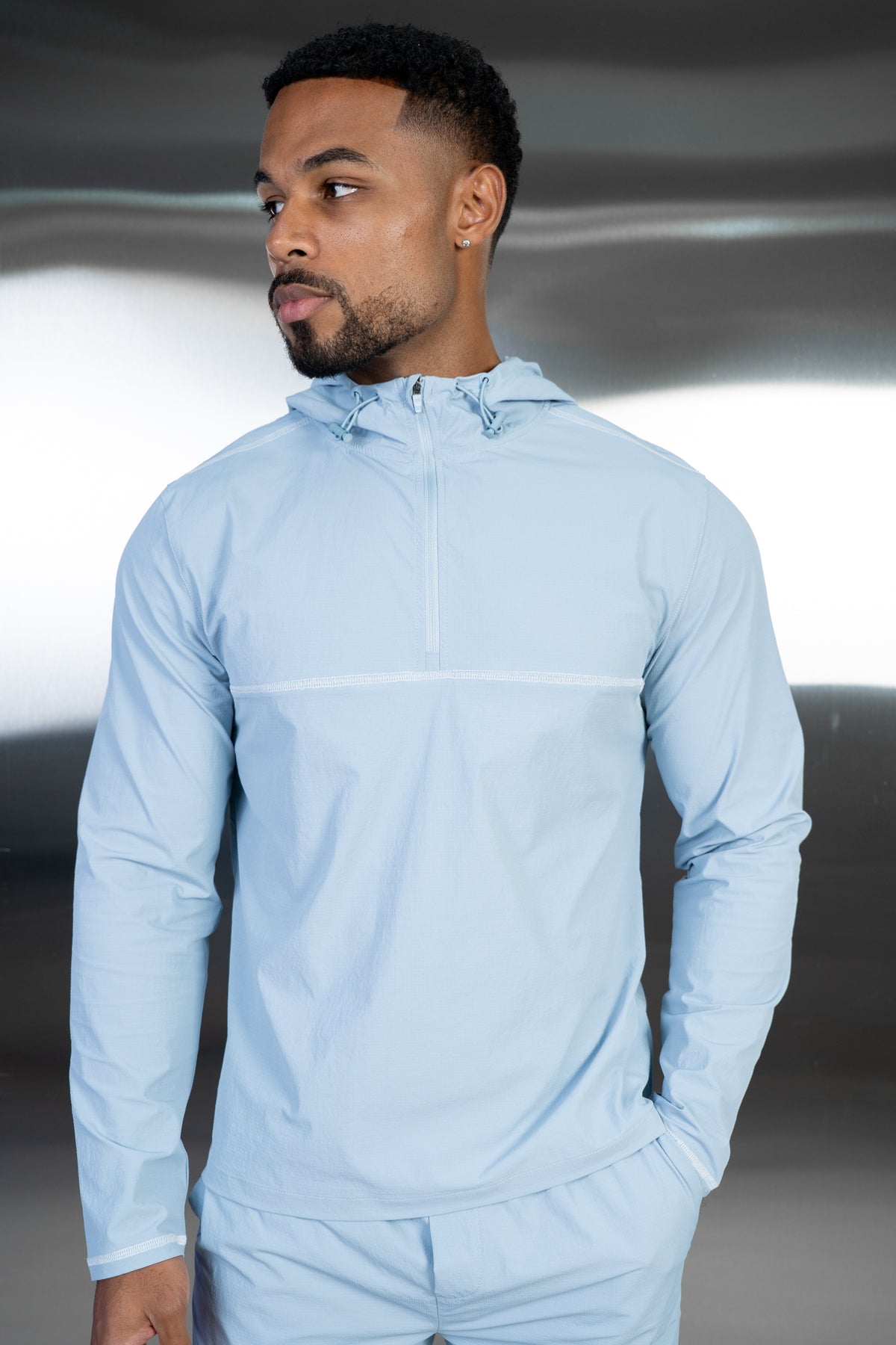 Contrast Stitch Technical Pant - Light Blue