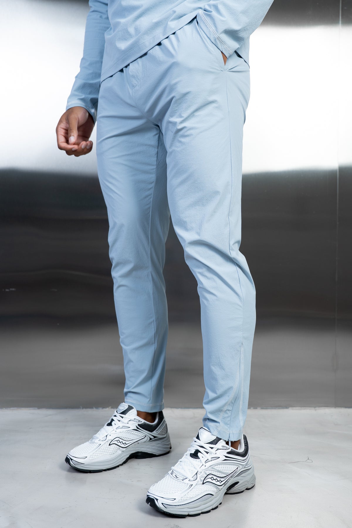 Contrast Stitch Technical Pant - Light Blue