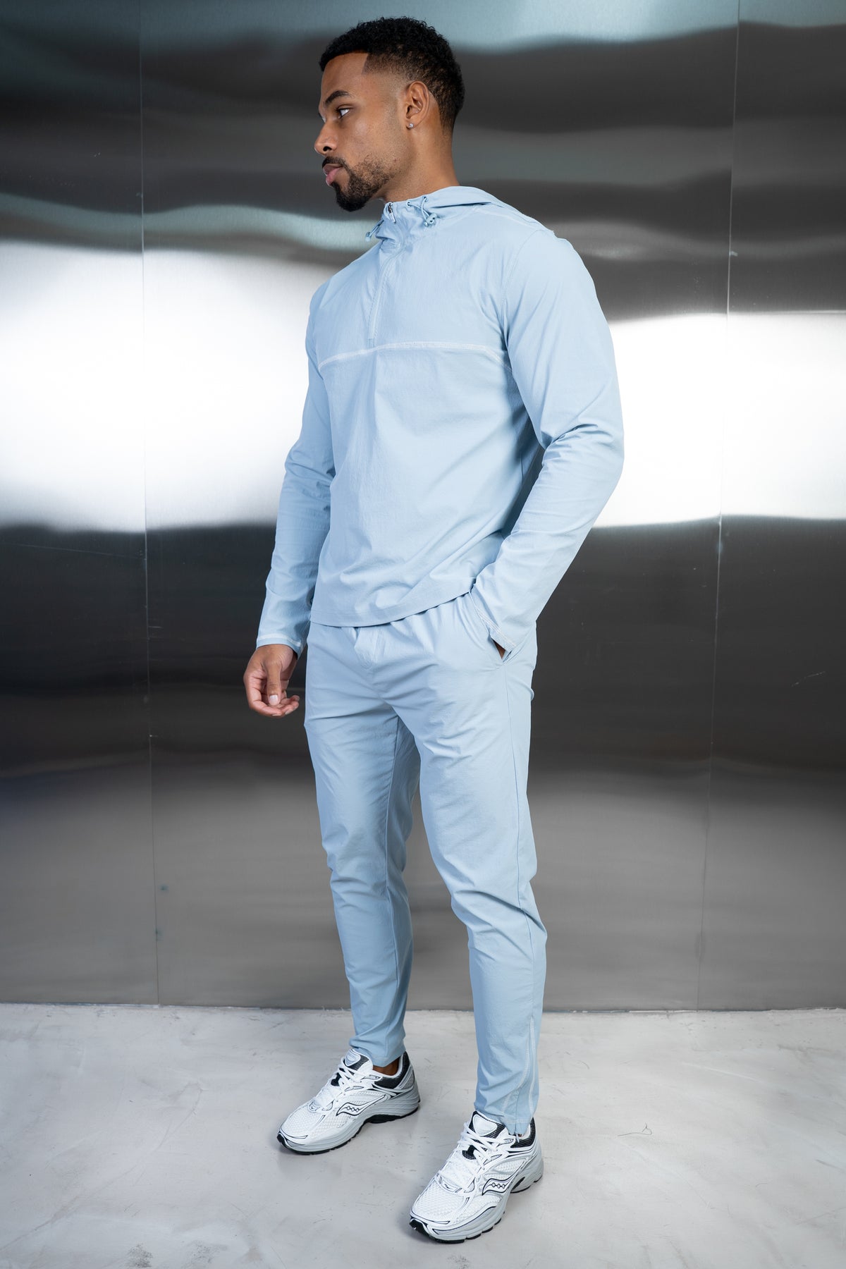 Contrast Stitch Technical Pant - Light Blue