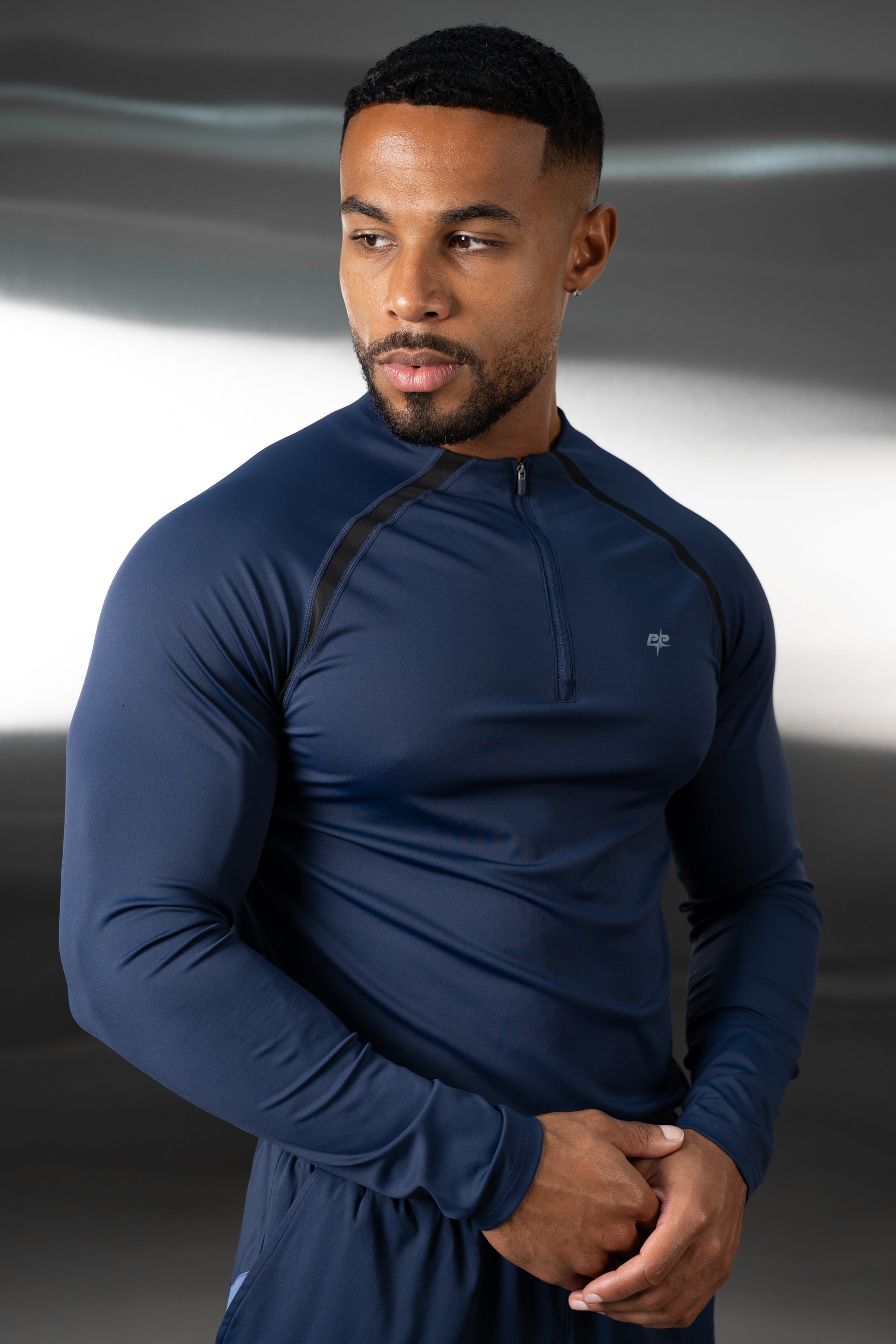 Vector Training Collarless Quarter Zip - Navy