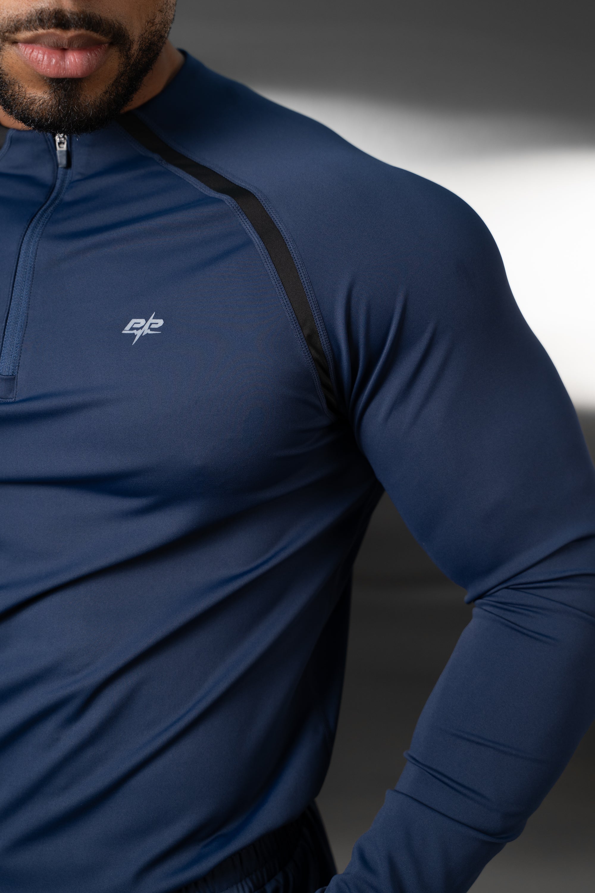 Vector Training Collarless Quarter Zip - Navy