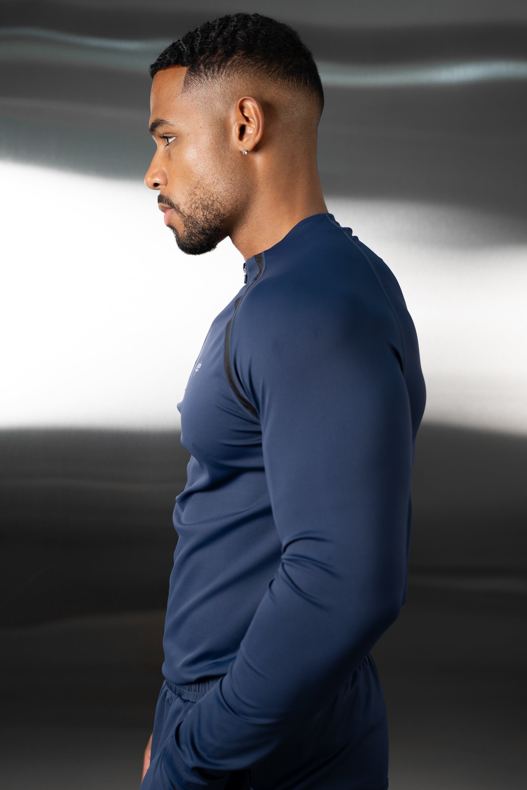 Vector Training Collarless Quarter Zip - Navy