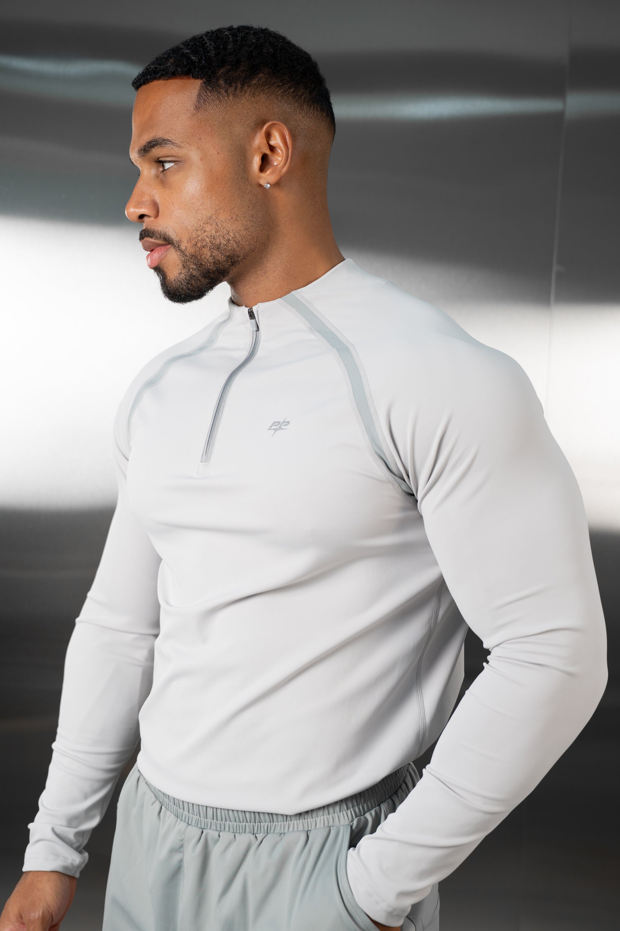 Vector Training Collarless Quarter Zip - Grey
