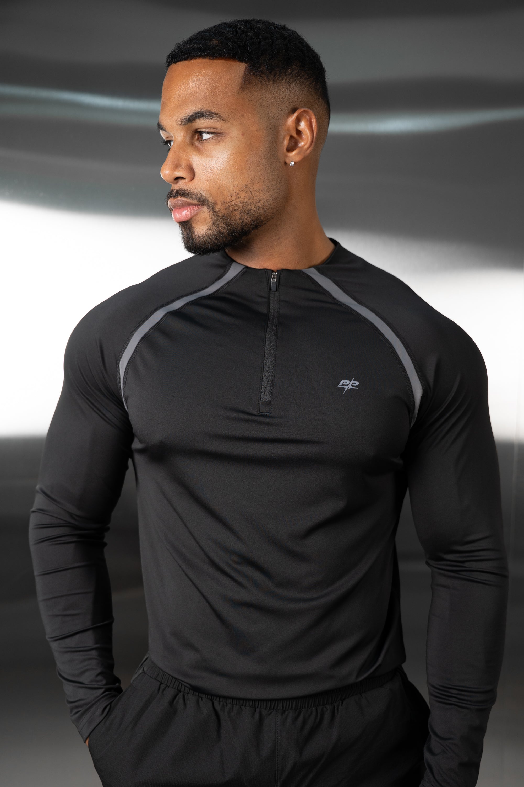 Vector Training Collarless Quarter Zip - Black