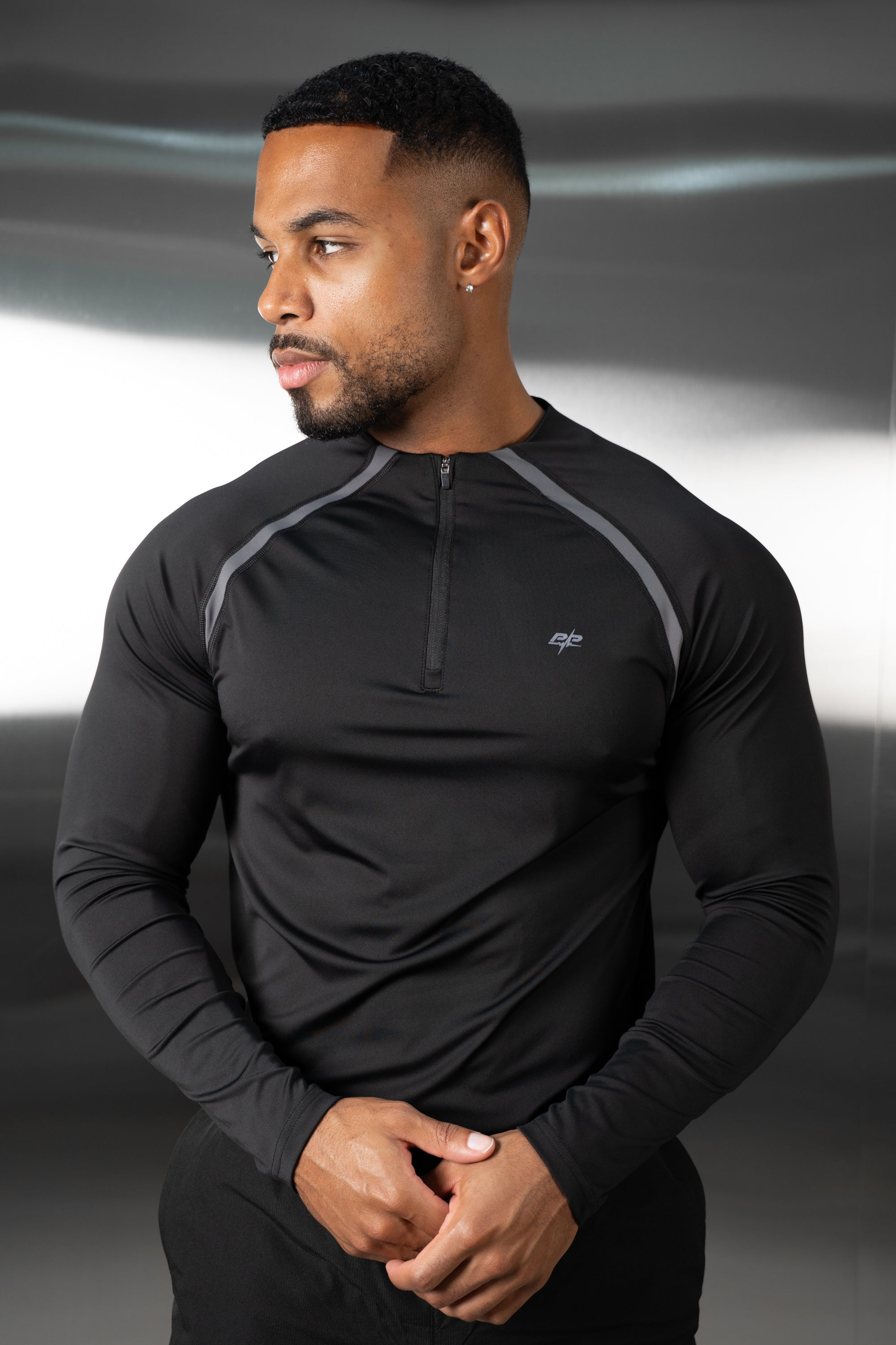Vector Training Collarless Quarter Zip - Black