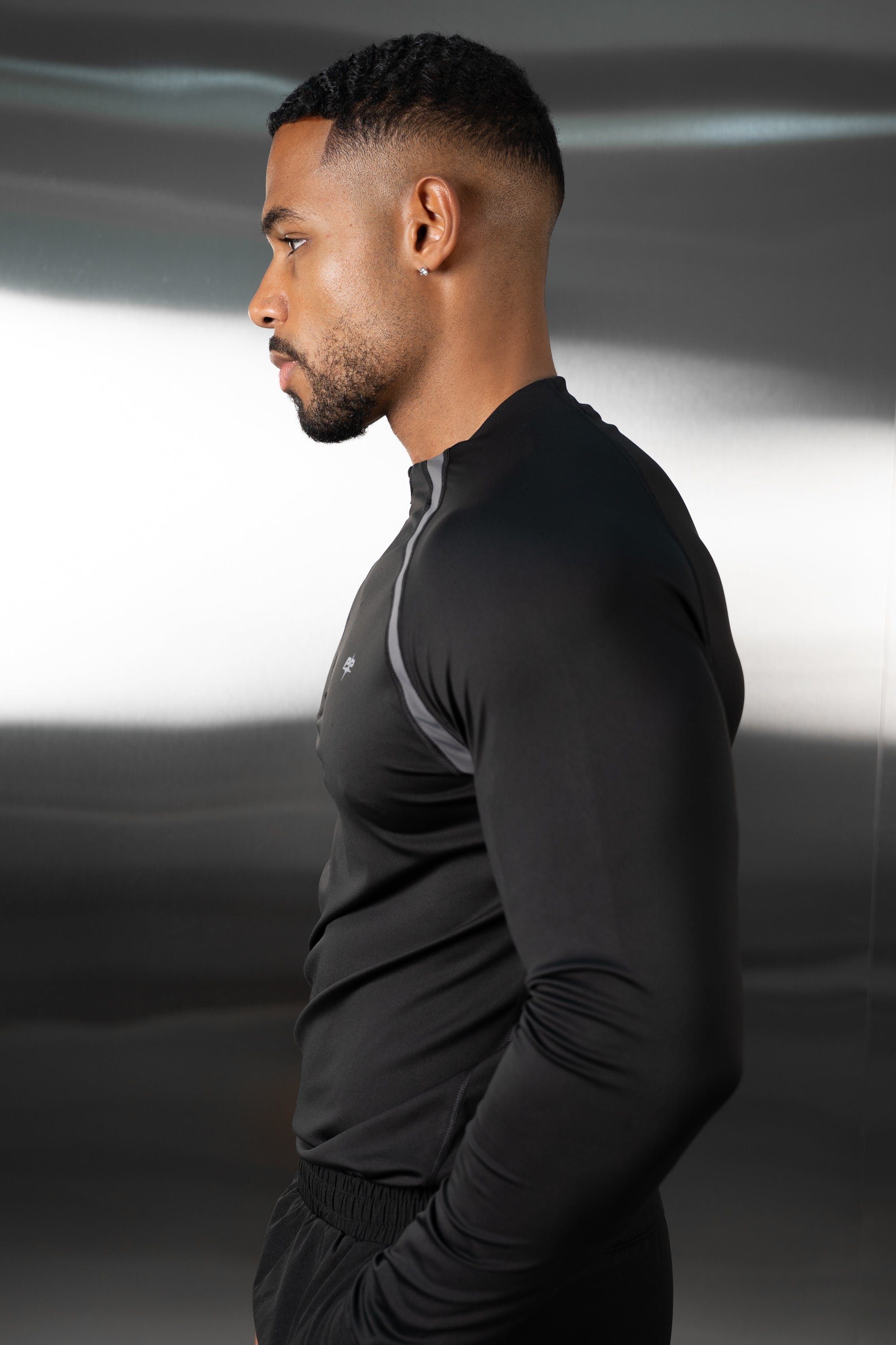 Vector Training Collarless Quarter Zip - Black