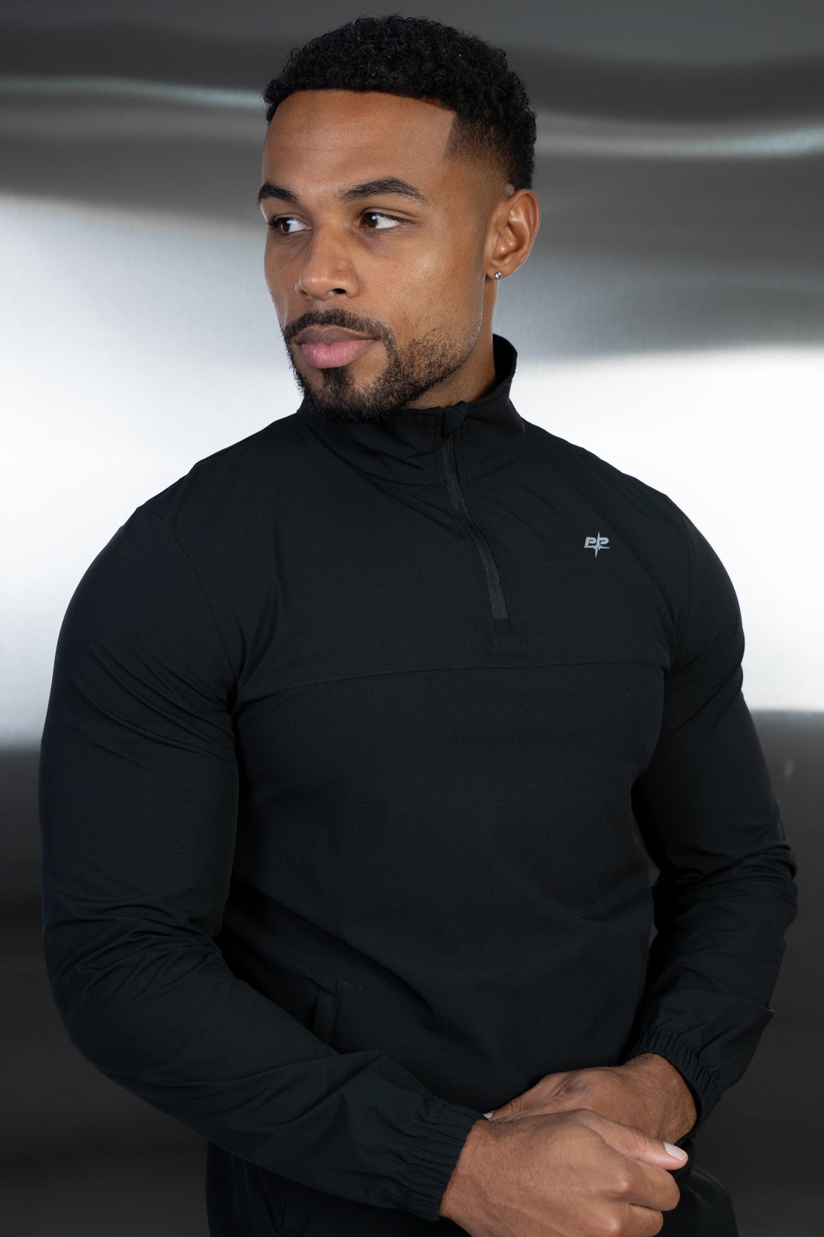 Destruct Track Quarter Zip Windbreaker - Black