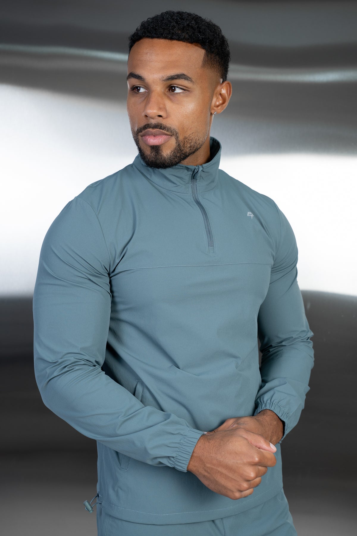 Destruct Track Quarter Zip Windbreaker - Teal