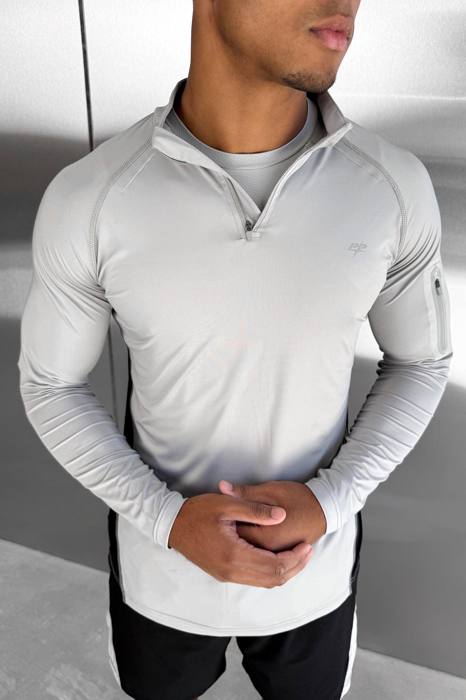 Synergy Quarter Zip Training Top - Grey/Black