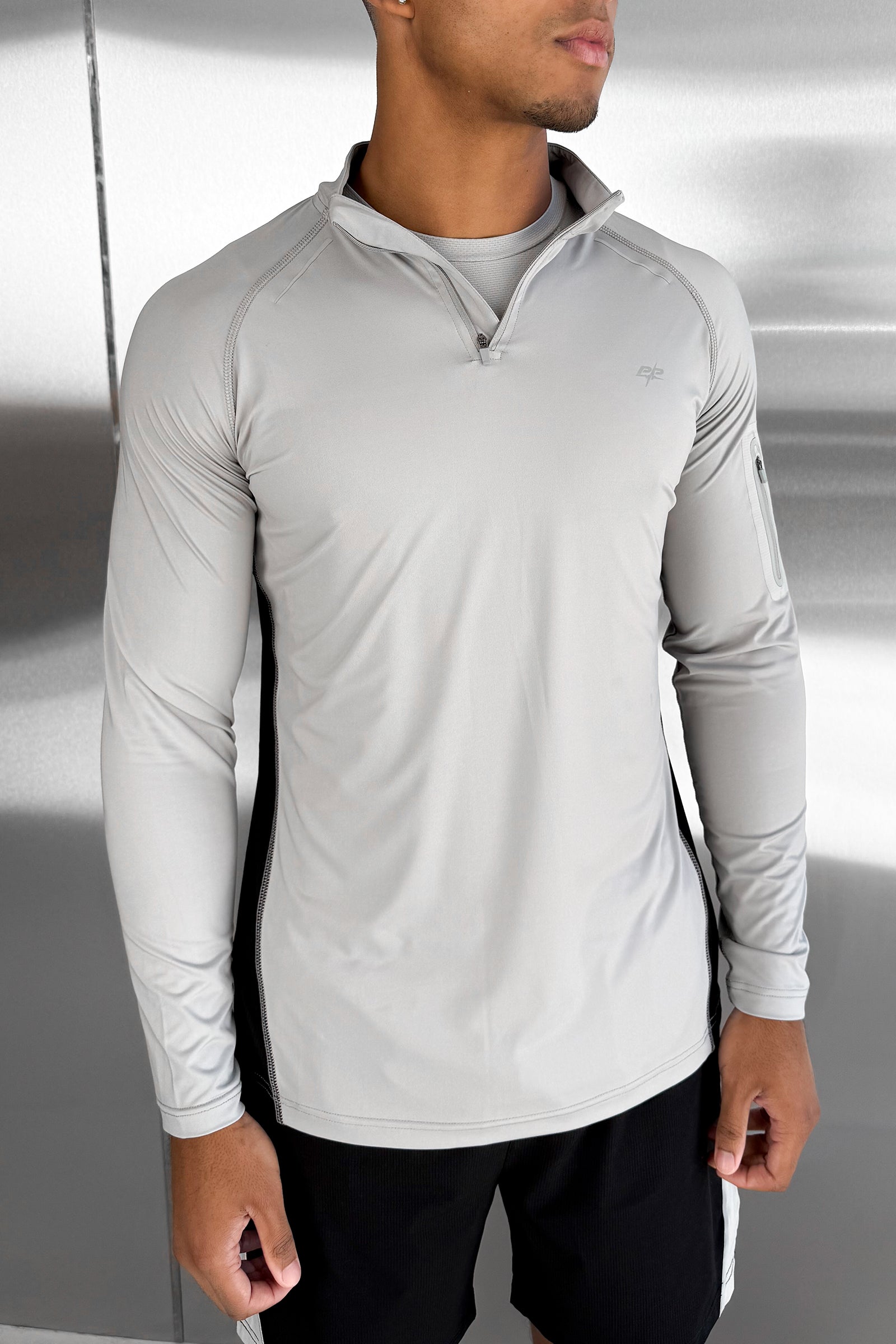 Synergy Quarter Zip Training Top - Grey/Black