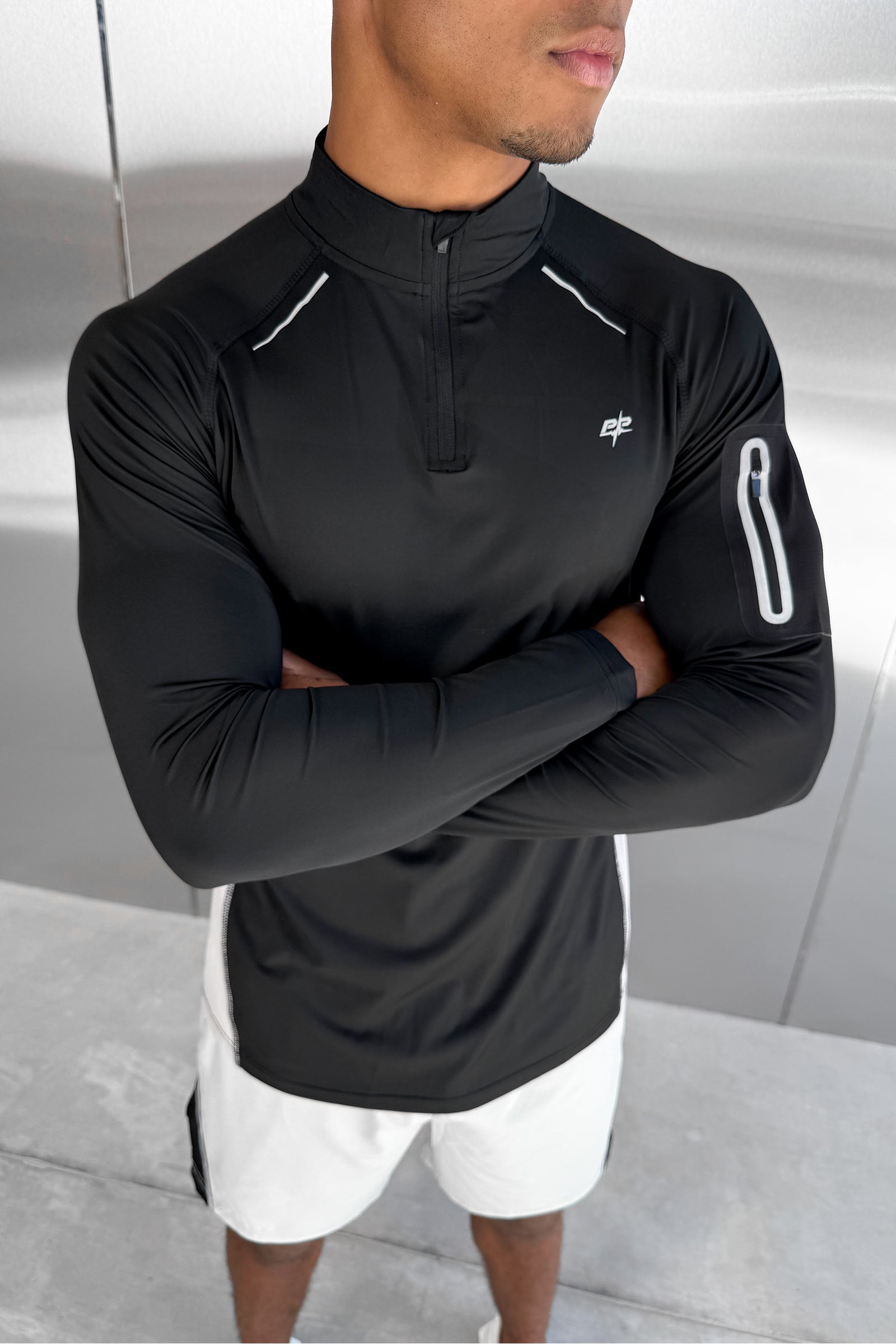 Synergy Quarter Zip Training Top - Black/Grey