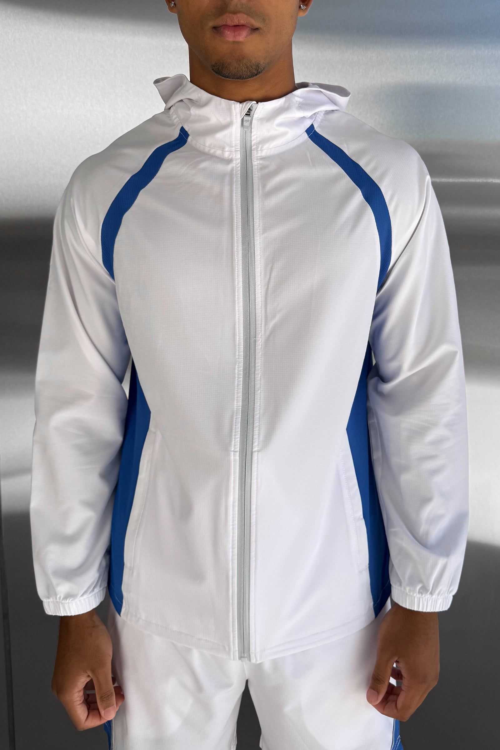 Synergy Technical Windbreaker Jacket - White/Royal Blue