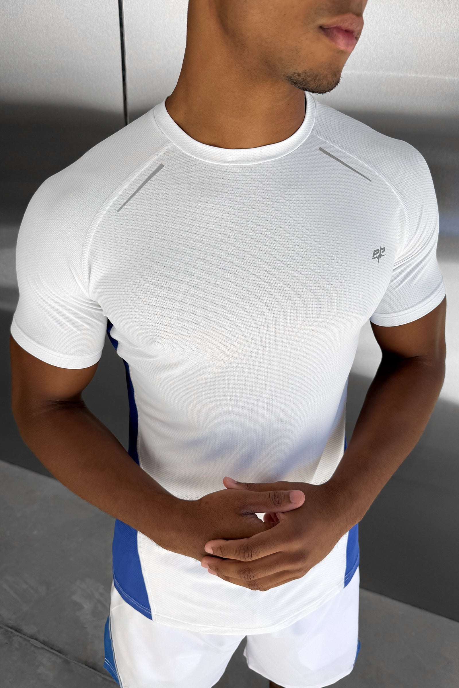Synergy Training T-Shirt - White/Royal Blue