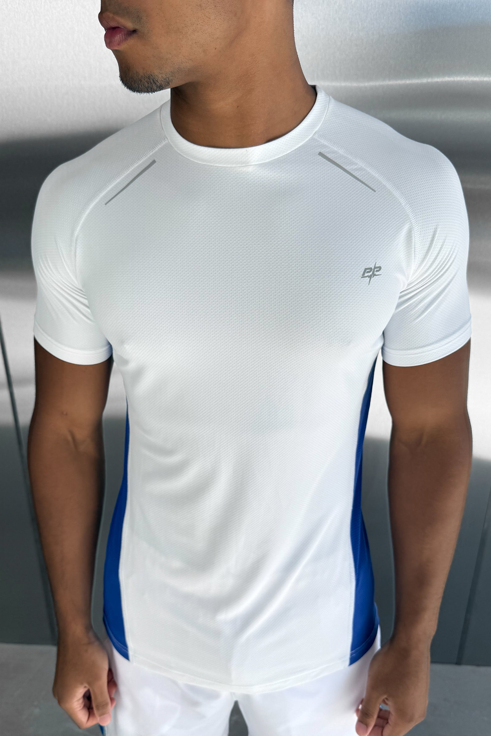 Synergy Training T-Shirt - White/Royal Blue