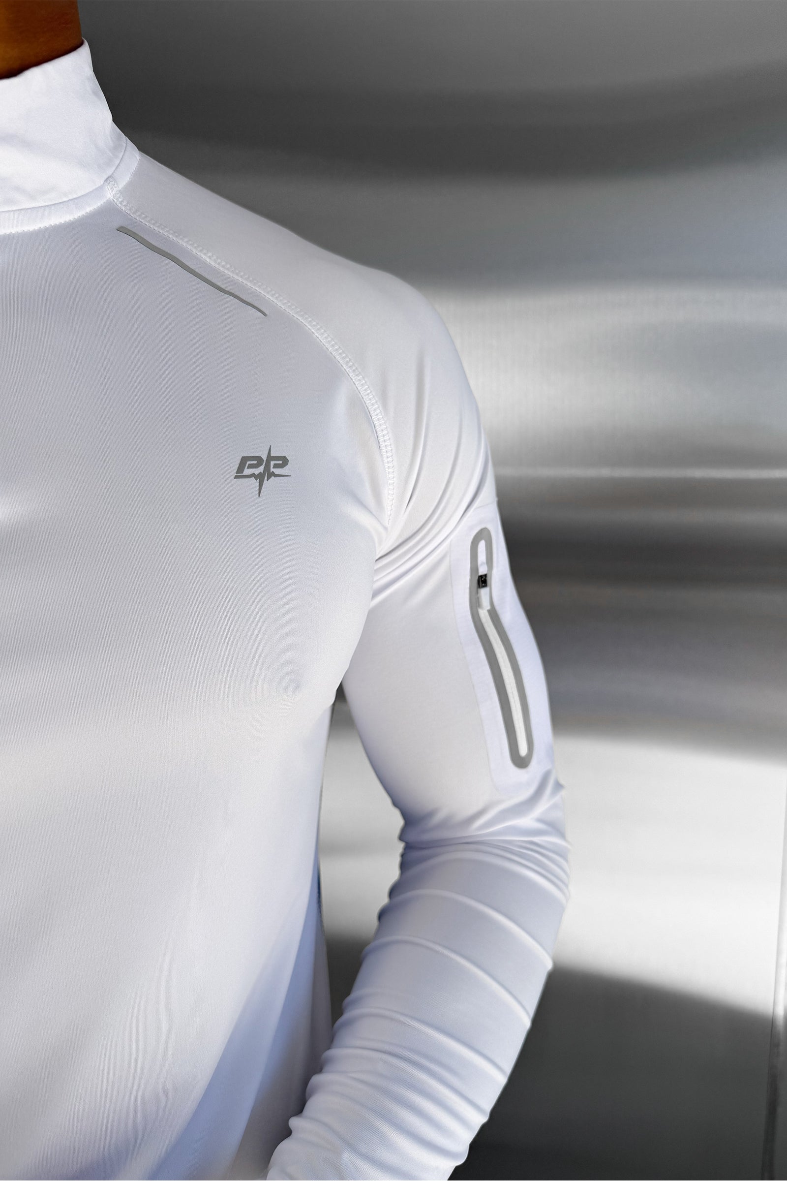 Synergy Quarter Zip Training Top - White/Royal Blue