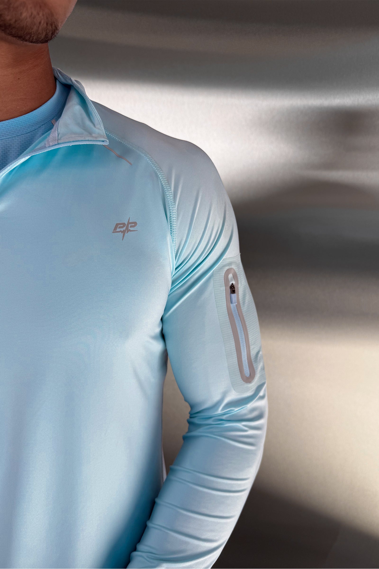 Synergy Quarter Zip Training Top - Pale Blue