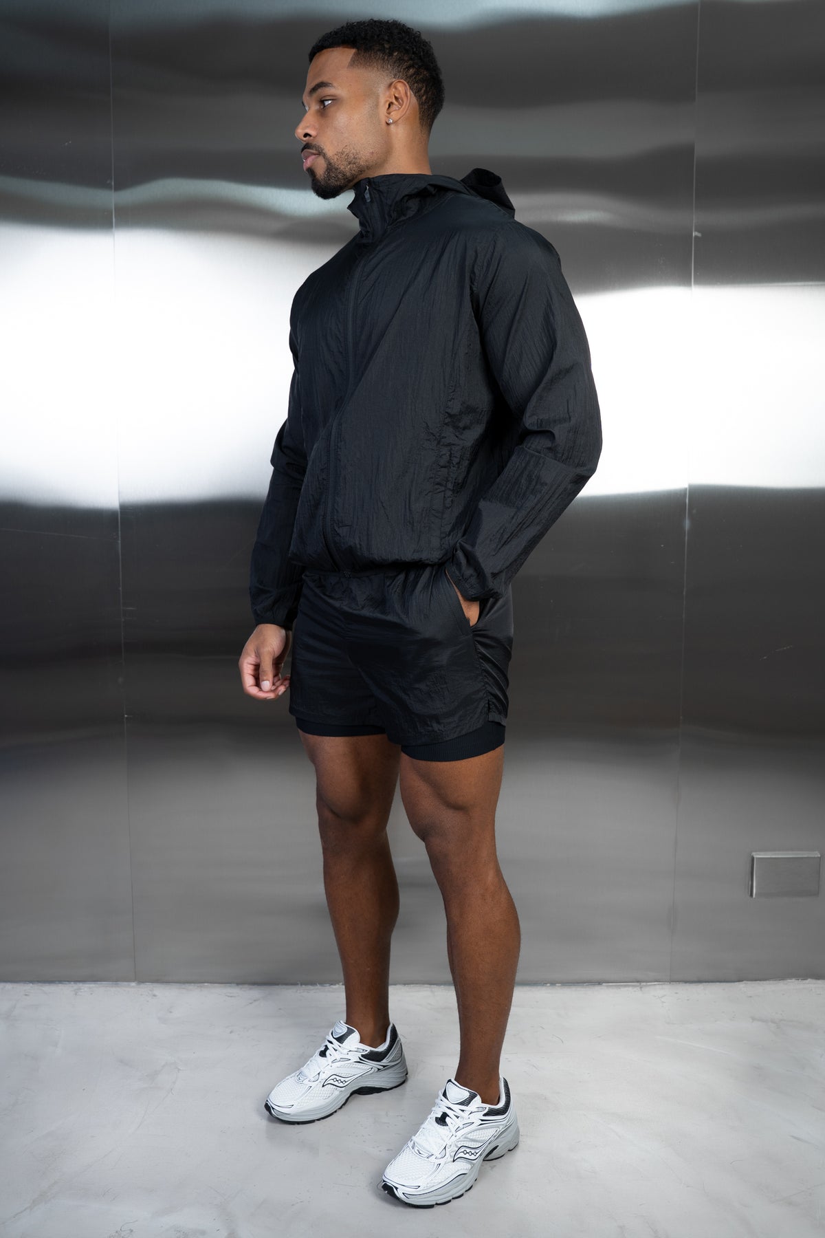 Stride Translucent Windbreaker - Black