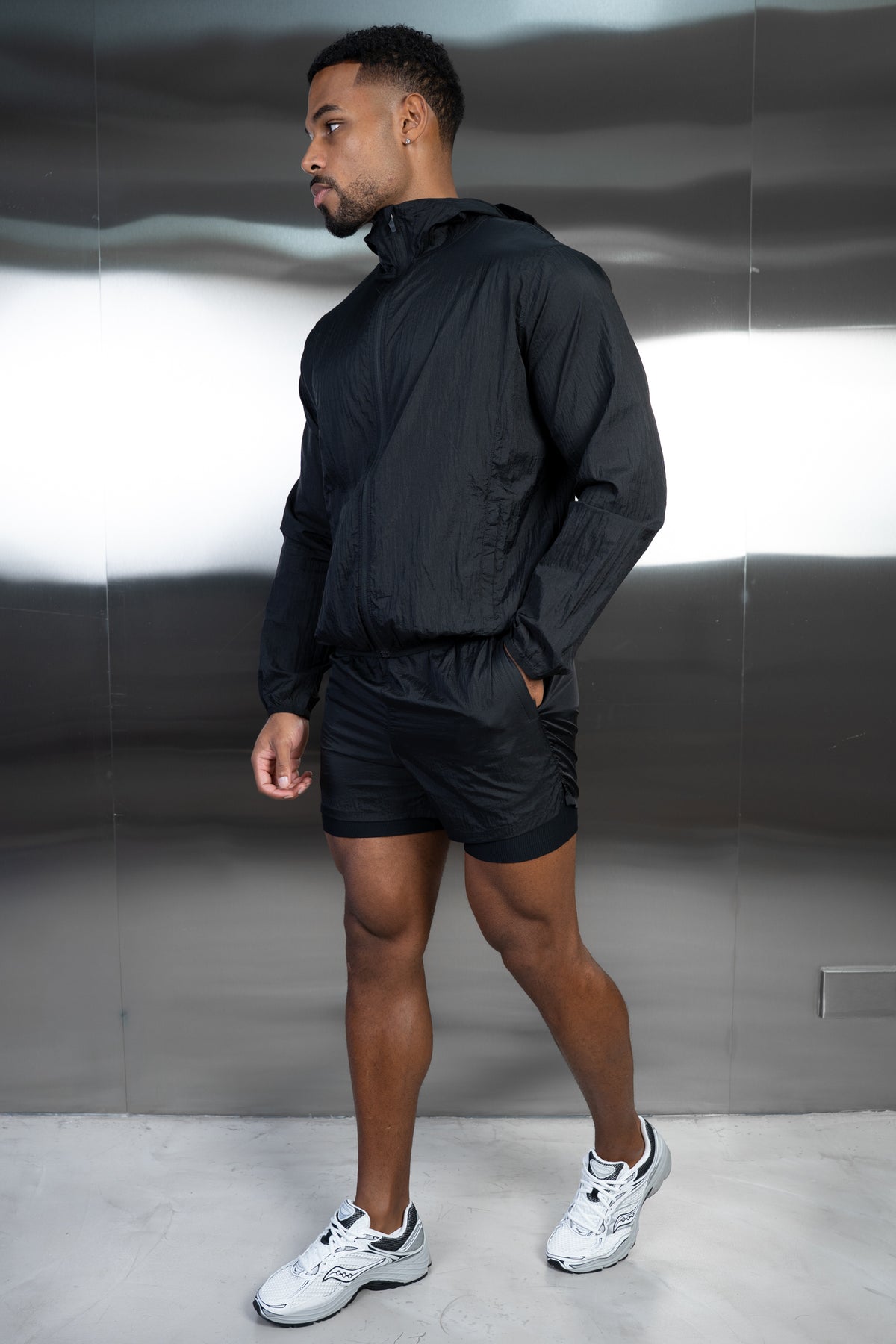 Stride Translucent Windbreaker - Black