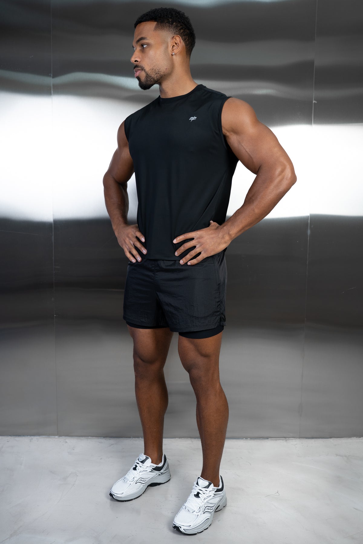 Stride Ribbed Compression Shorts - Black