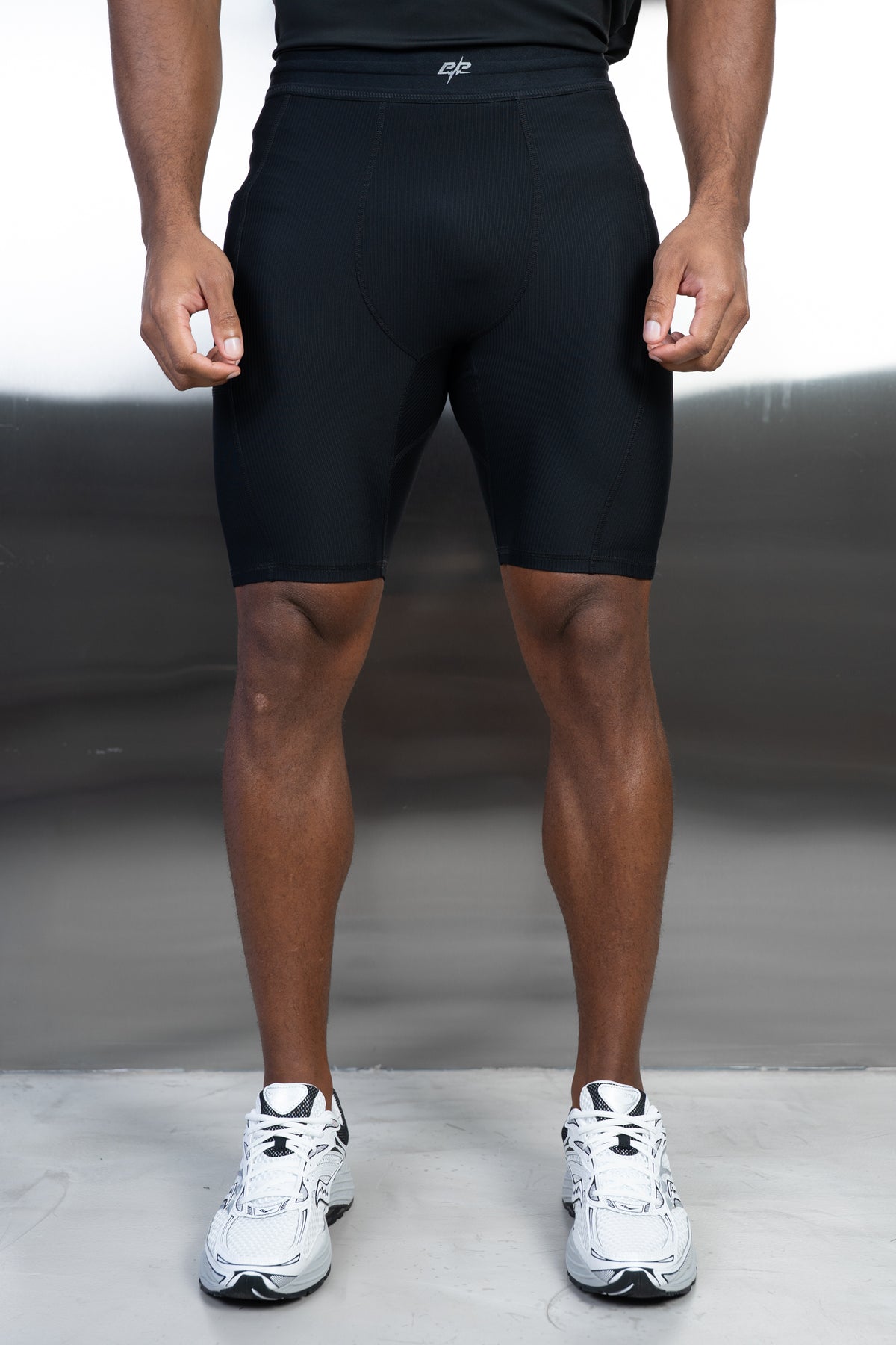 Stride Ribbed Compression Shorts - Black