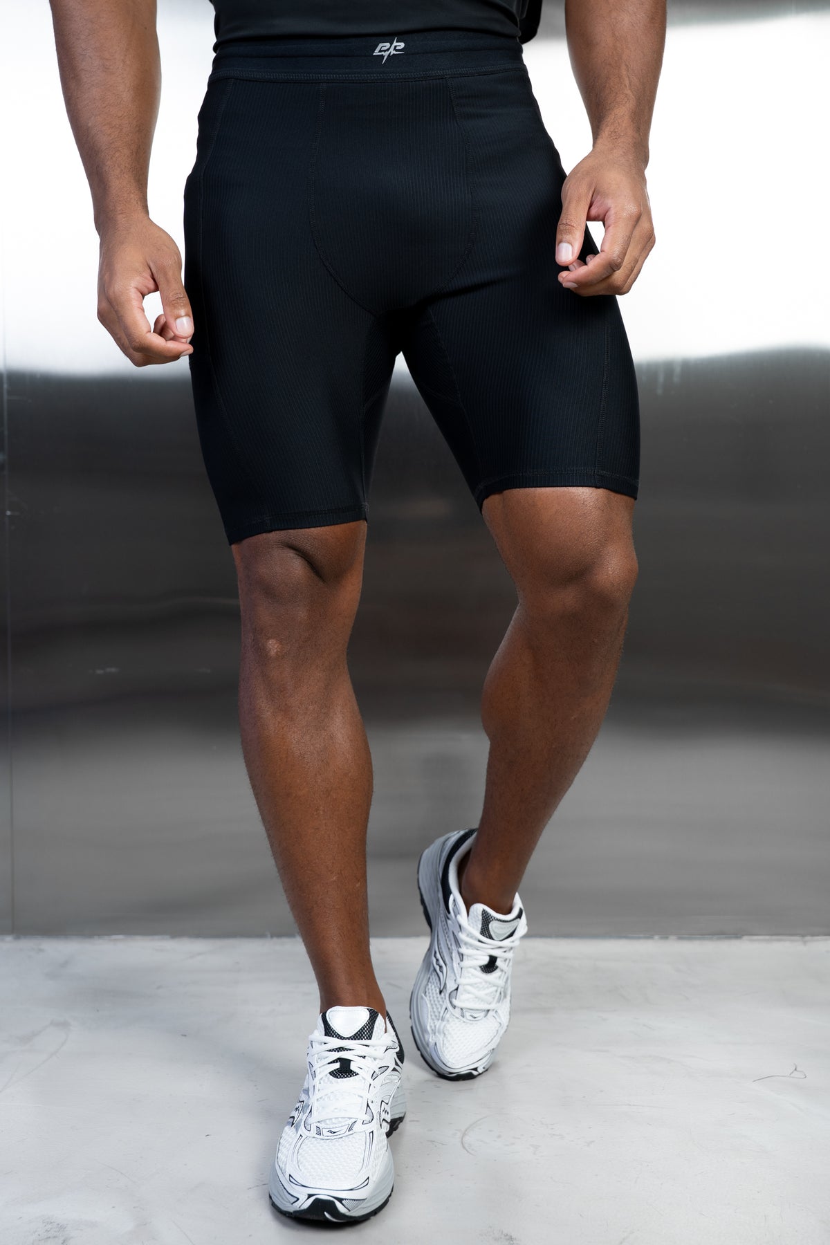 Stride Ribbed Compression Shorts - Black