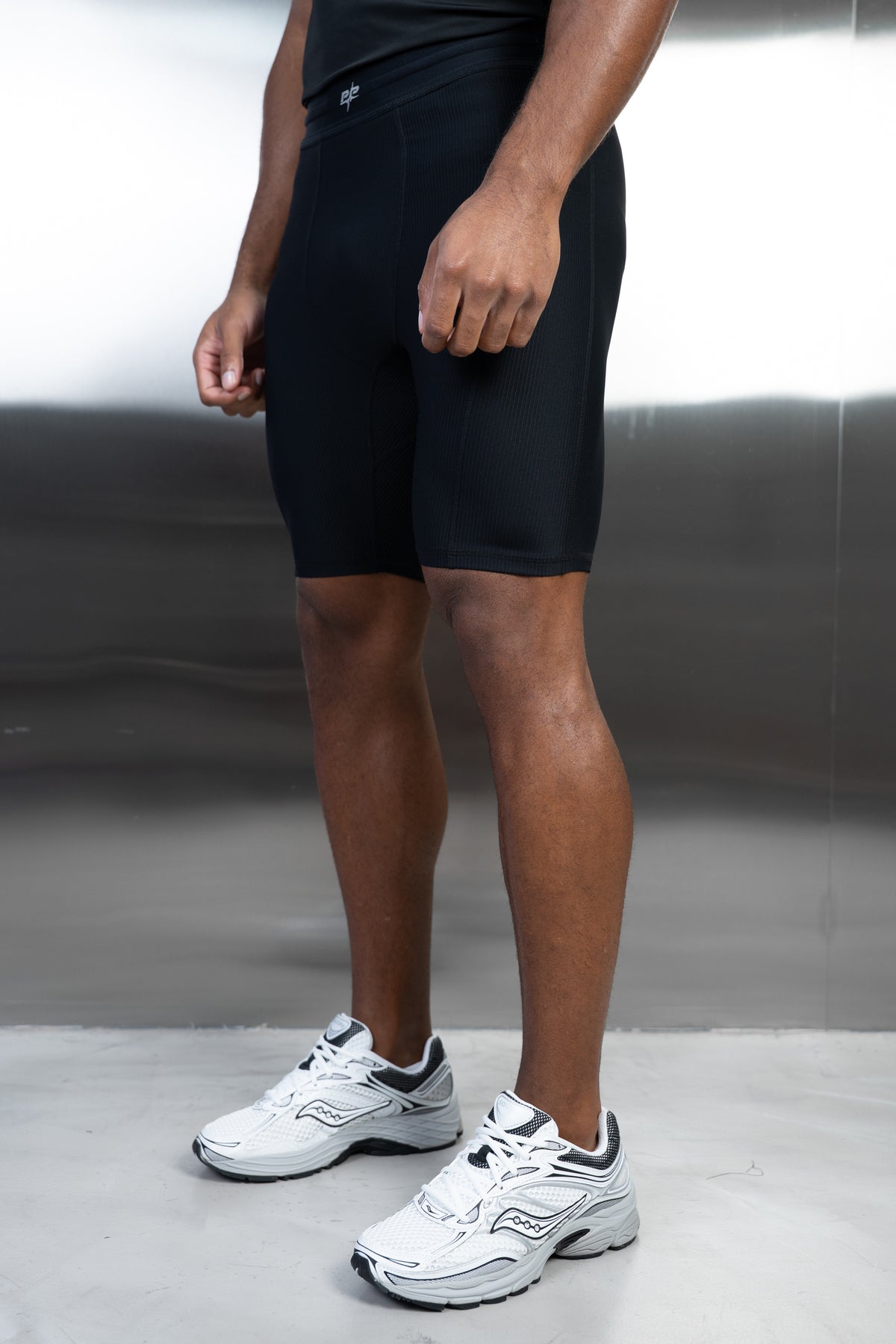 Stride Ribbed Compression Shorts - Black