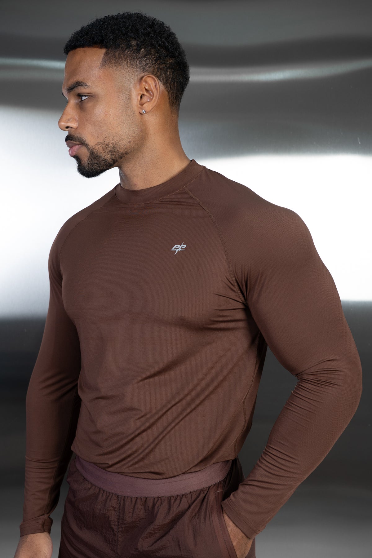 Stride Long Sleeve Training T-Shirt - Mocha