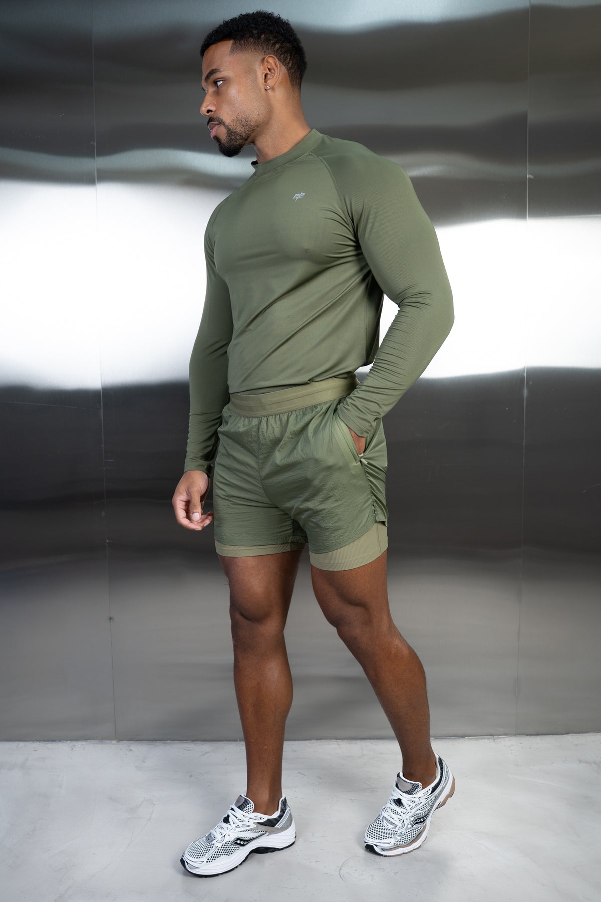 Stride Long Sleeve Training T-Shirt - Olive