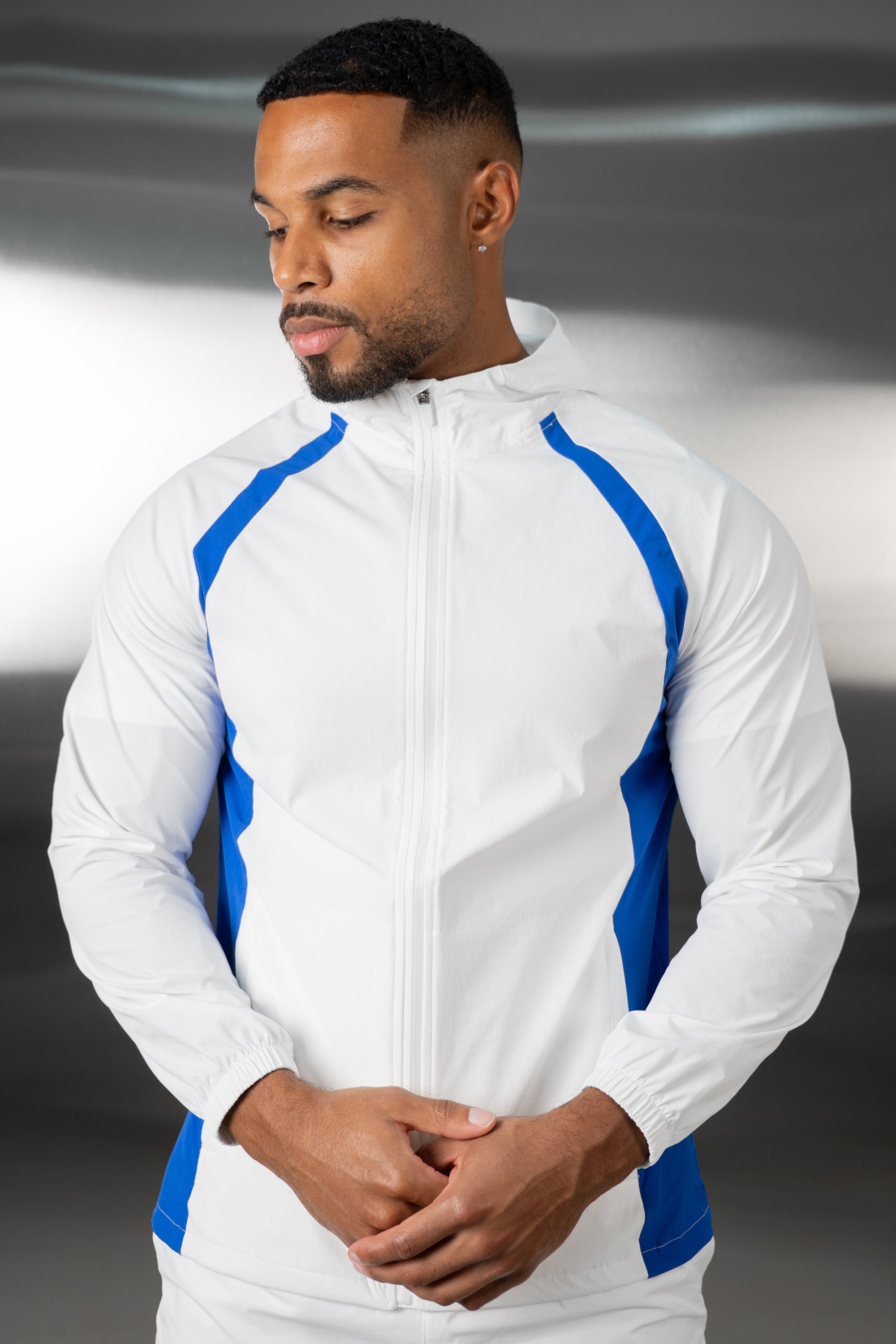 Synergy Technical Windbreaker Jacket - White/Royal Blue