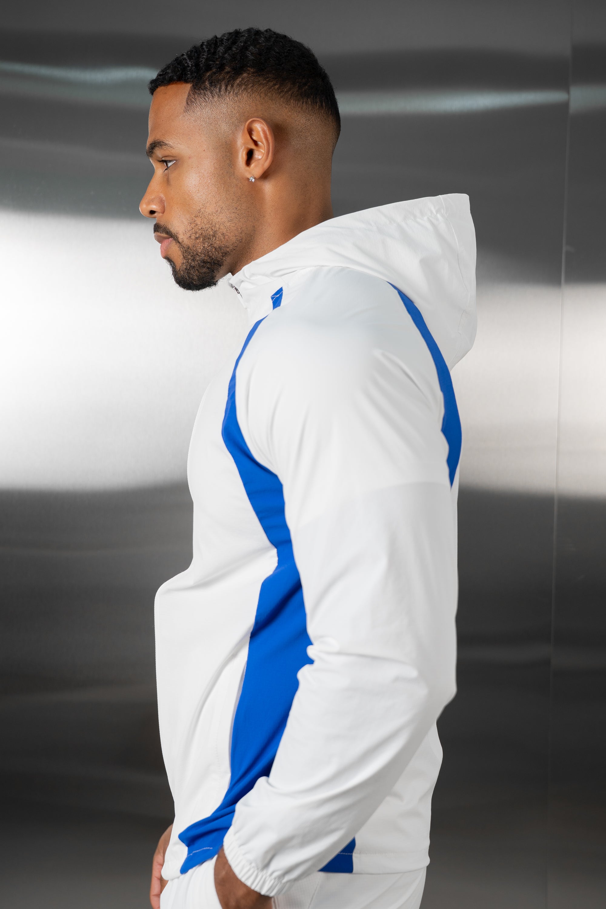 Synergy Technical Windbreaker Jacket - White/Royal Blue