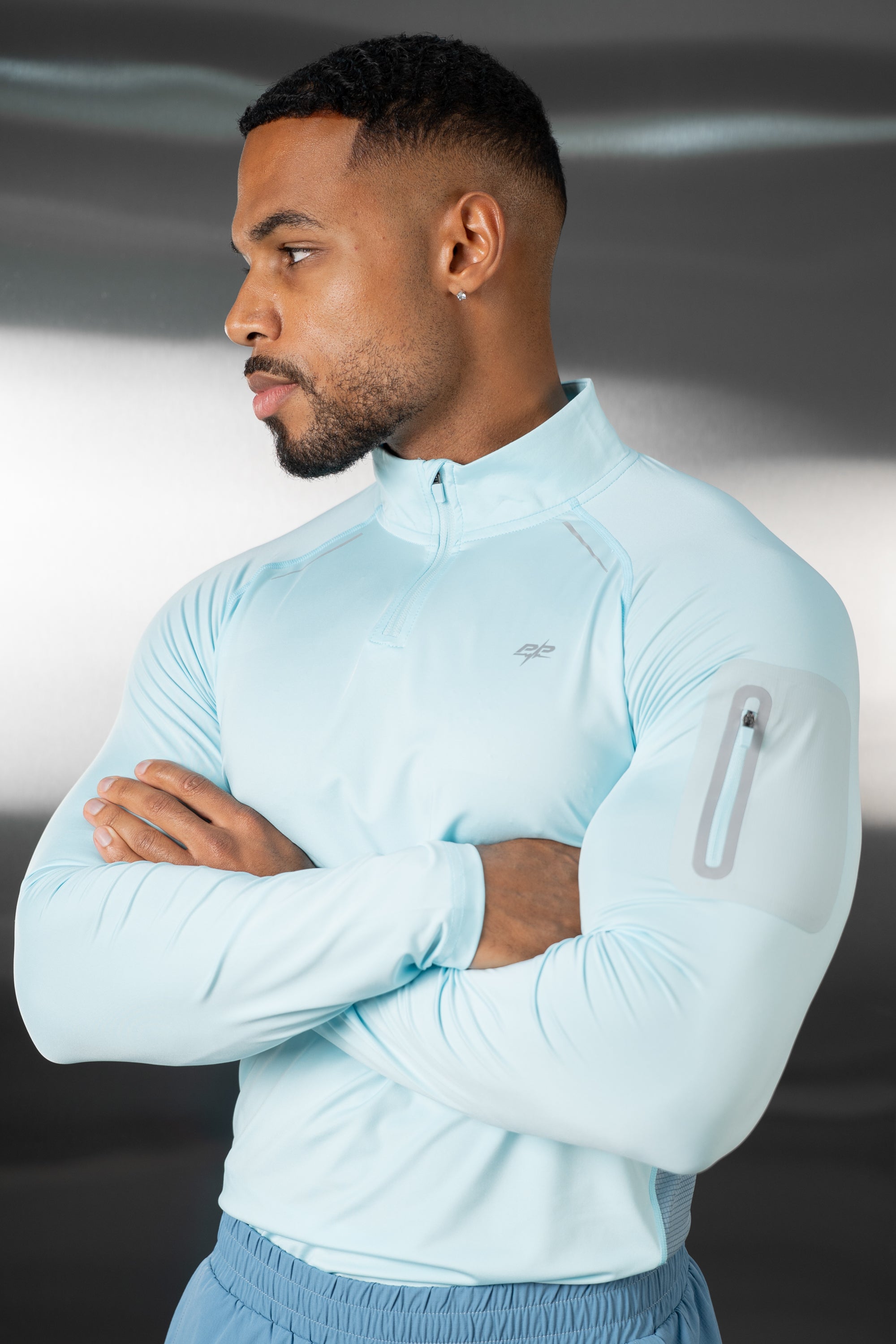 Synergy Quarter Zip Training Top - Pale Blue