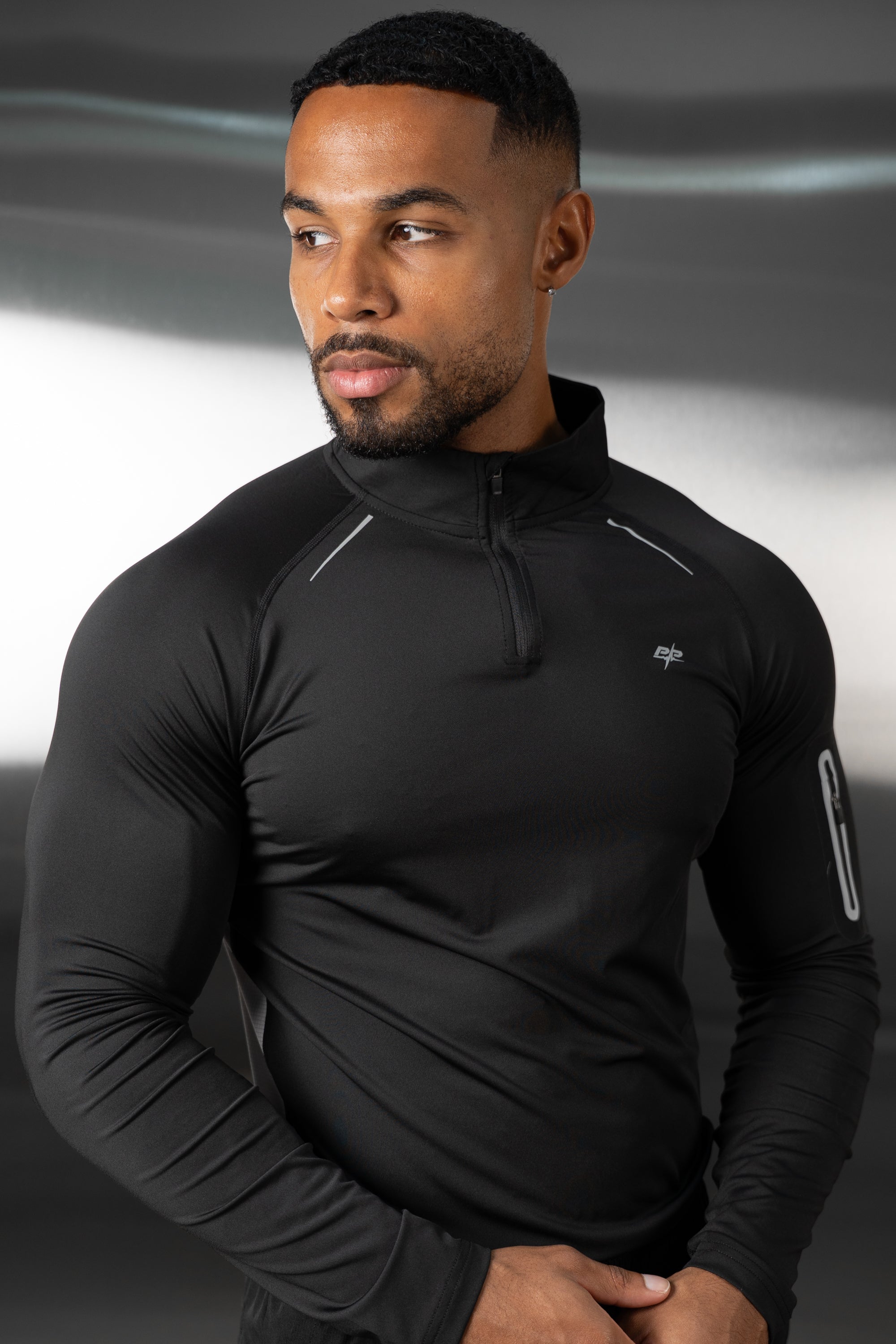 Synergy Quarter Zip Training Top - Black/Grey
