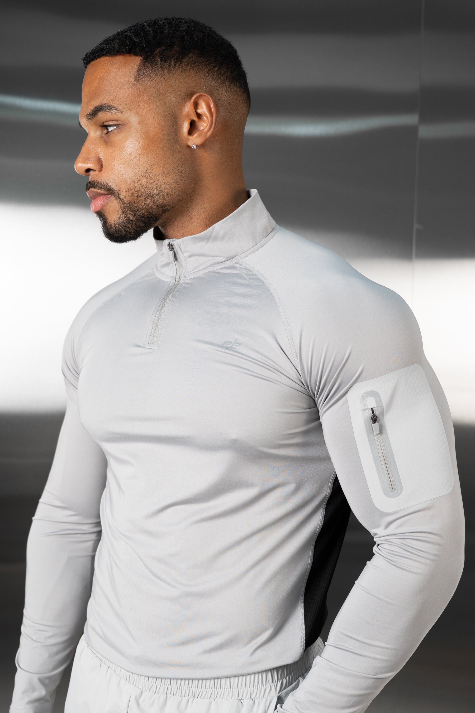 Synergy Quarter Zip Training Top - Grey/Black