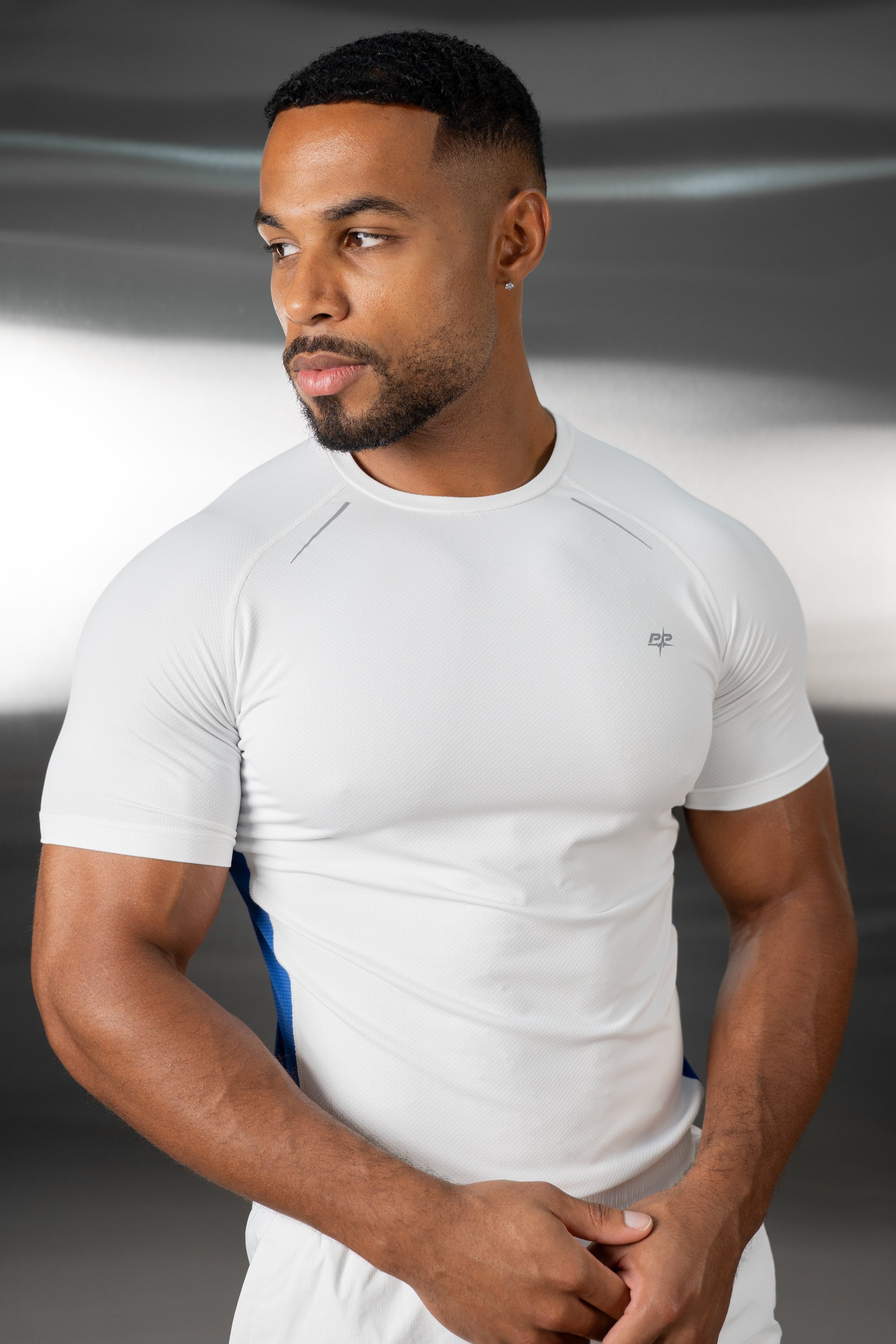 Synergy Training T-Shirt - White/Royal Blue