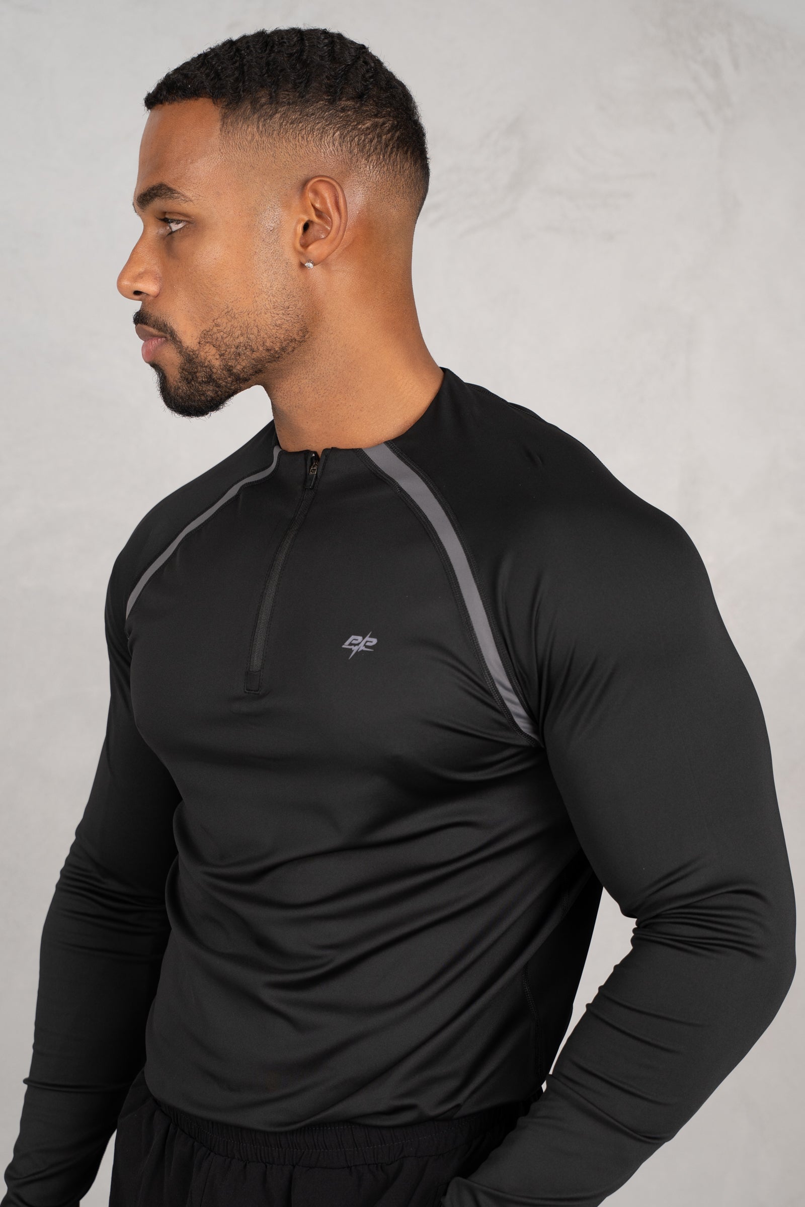 Vector Training Collarless Quarter Zip - Black