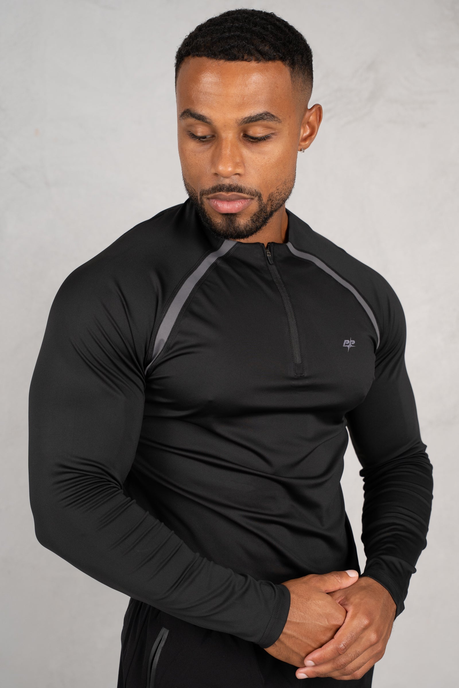 Vector Training Collarless Quarter Zip - Black