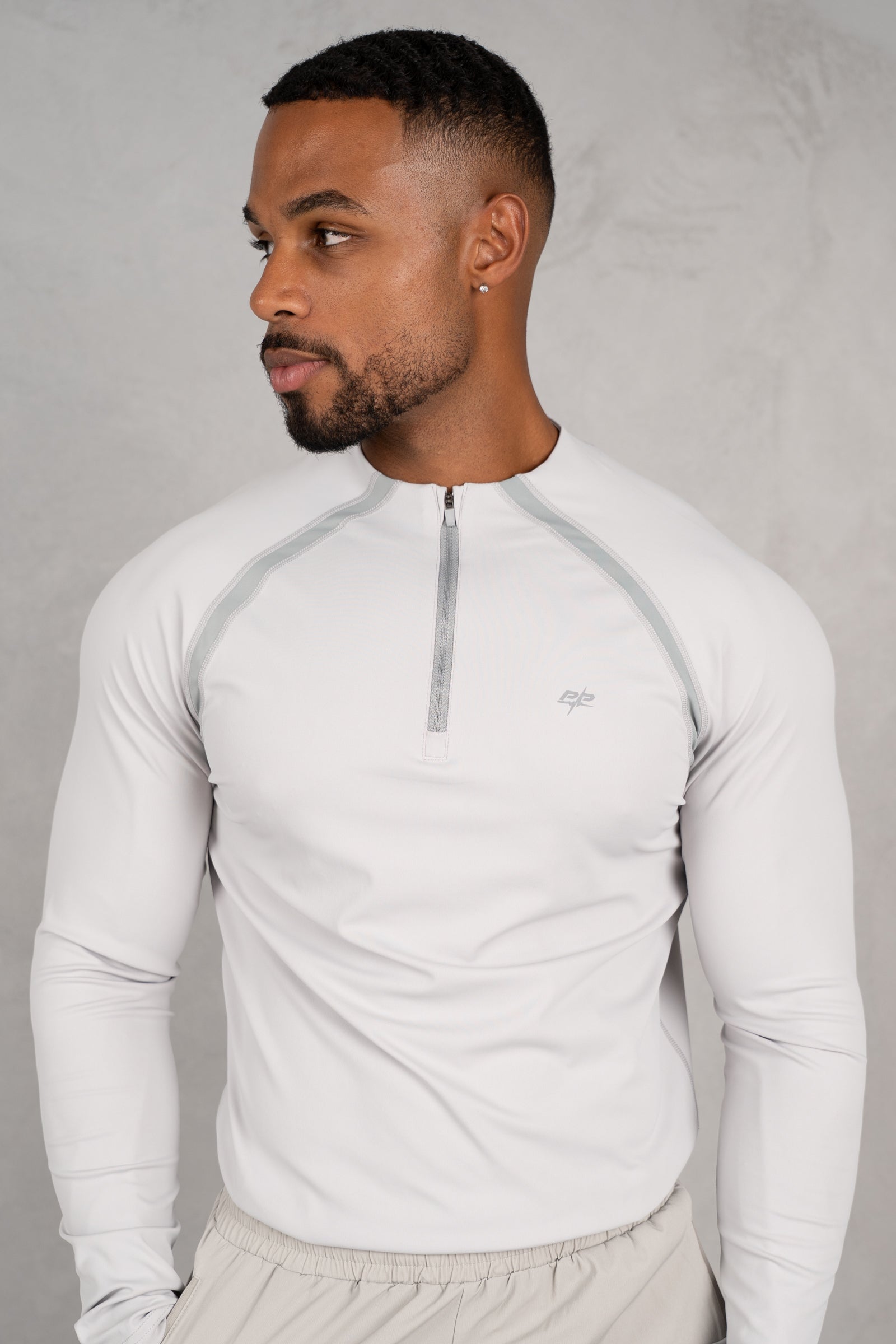 Vector Training Collarless Quarter Zip - Grey