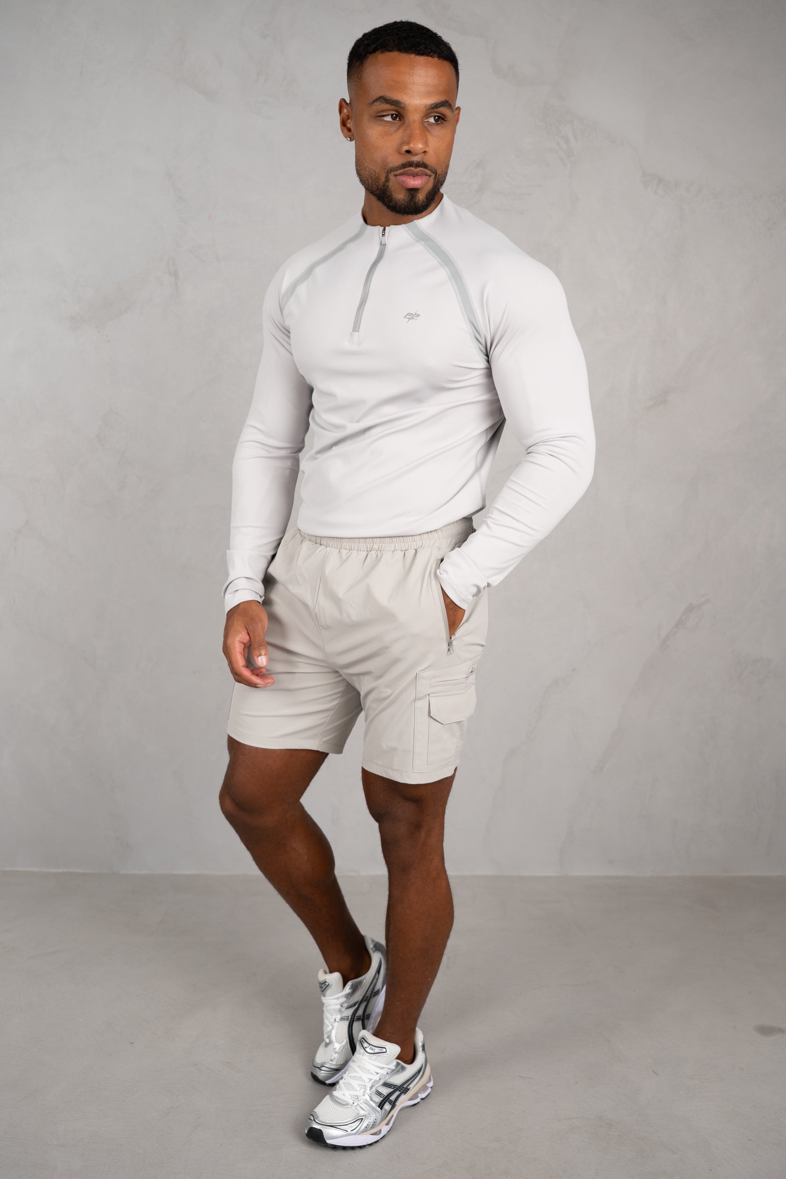 Vector Training Collarless Quarter Zip - Grey