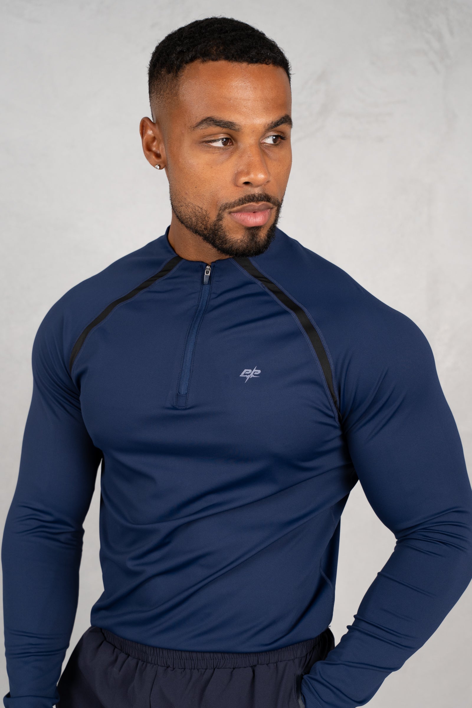 Vector Training Collarless Quarter Zip - Navy
