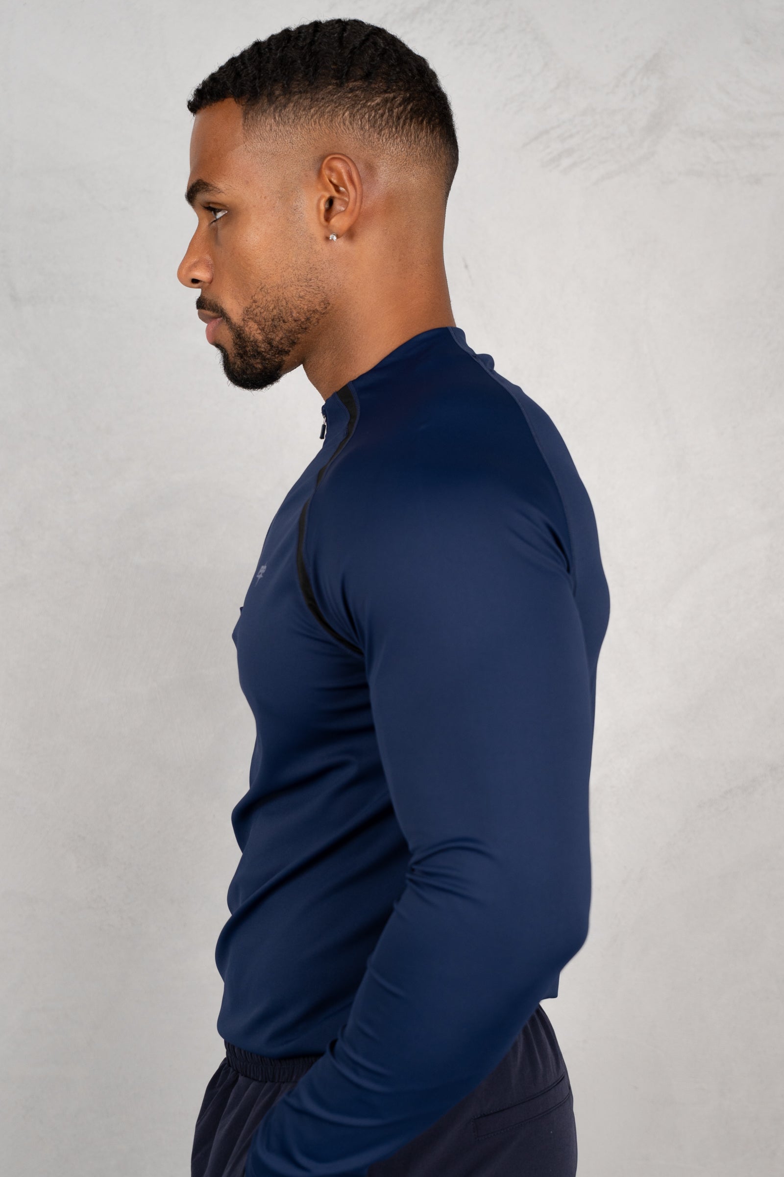 Vector Training Collarless Quarter Zip - Navy