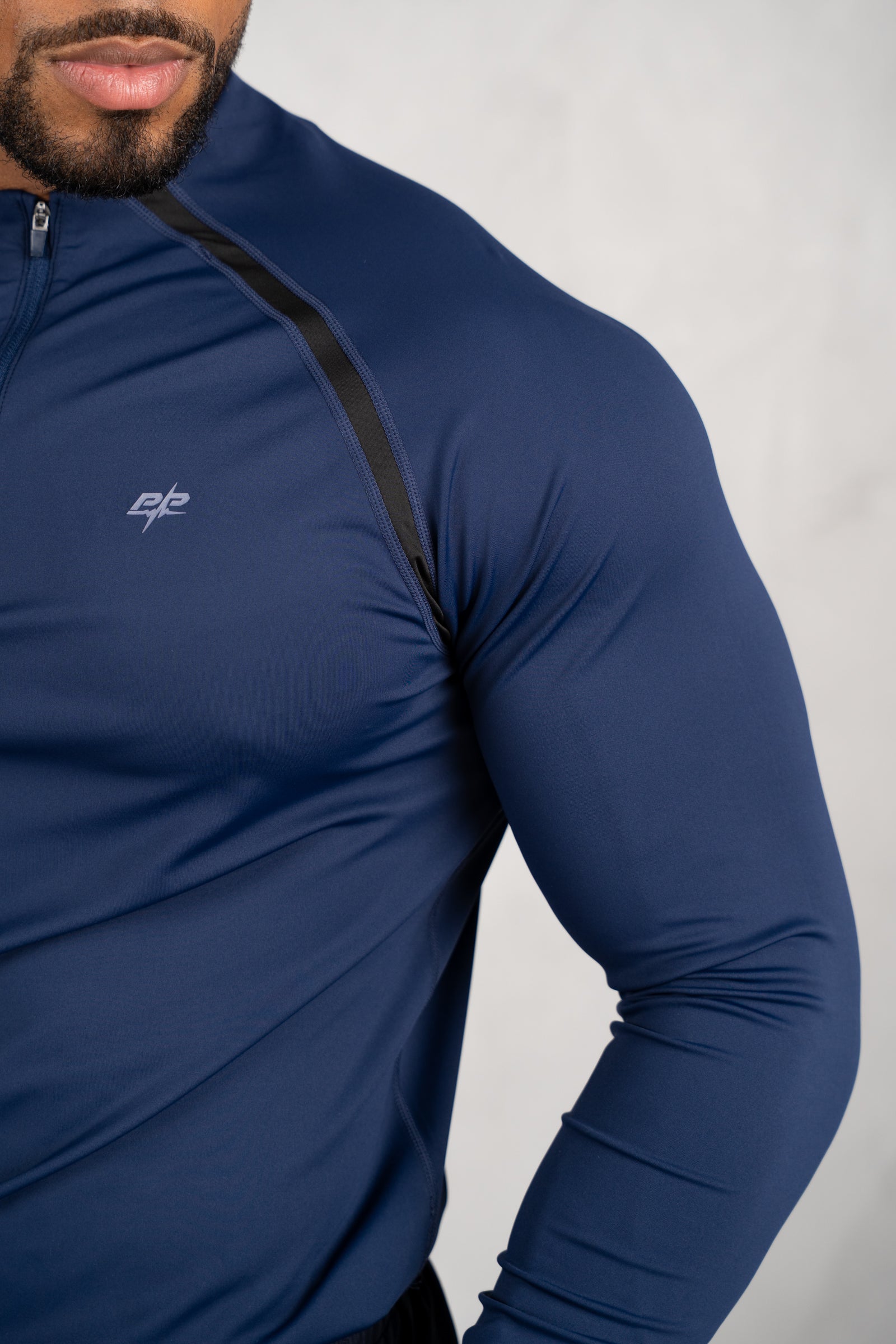 Vector Training Collarless Quarter Zip - Navy