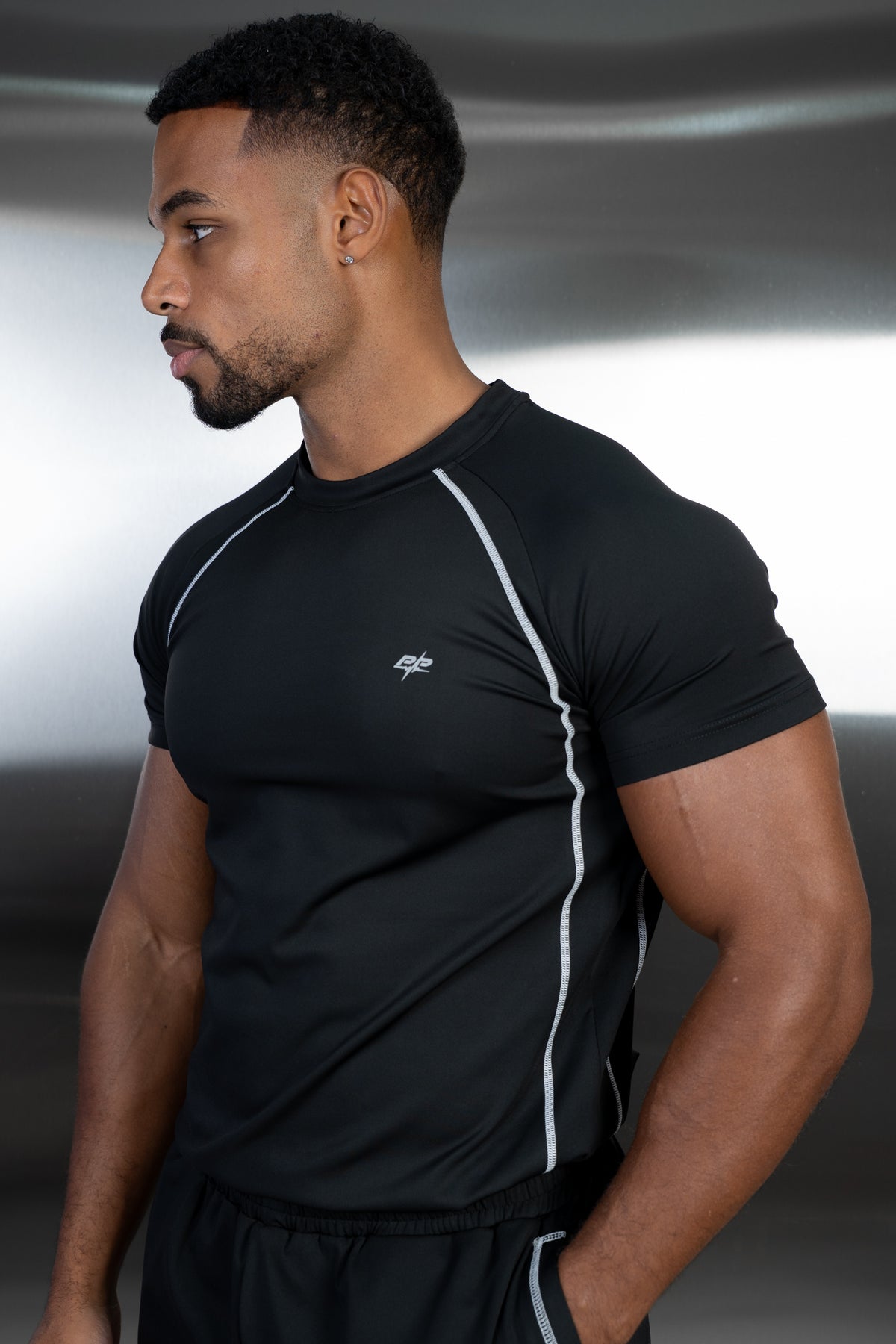 Contrast Stitch Training T-Shirt - Black