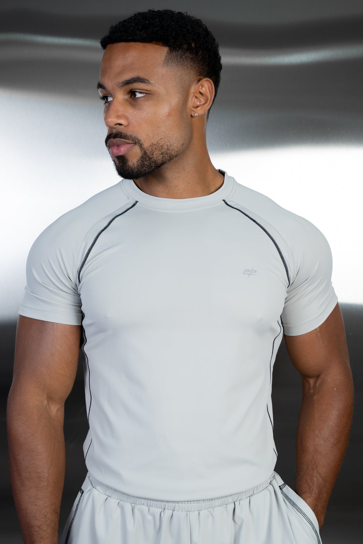 Contrast Stitch Training T-Shirt - Grey