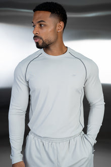 Contrast Stitch Long Sleeve Training T-Shirt - Grey