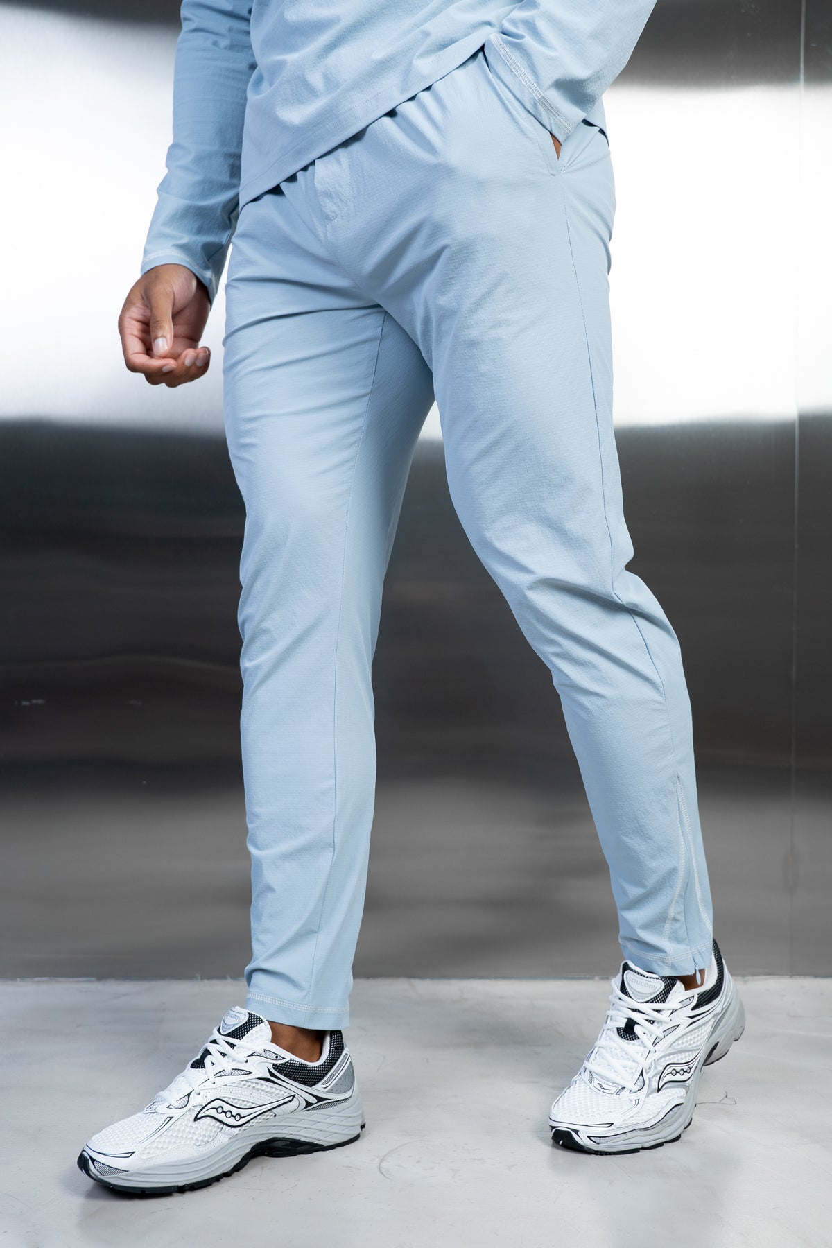Contrast Stitch Technical Pant - Light Blue