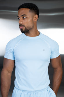 Contrast Stitch Training T-Shirt - Light Blue