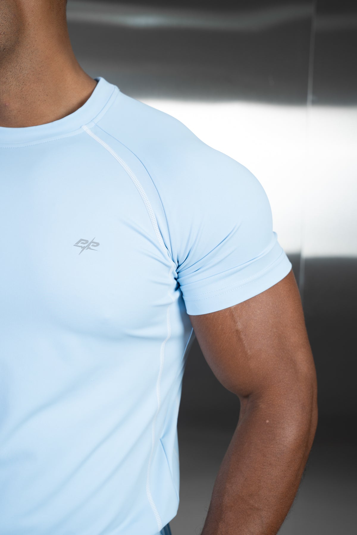 Contrast Stitch Training T-Shirt - Light Blue